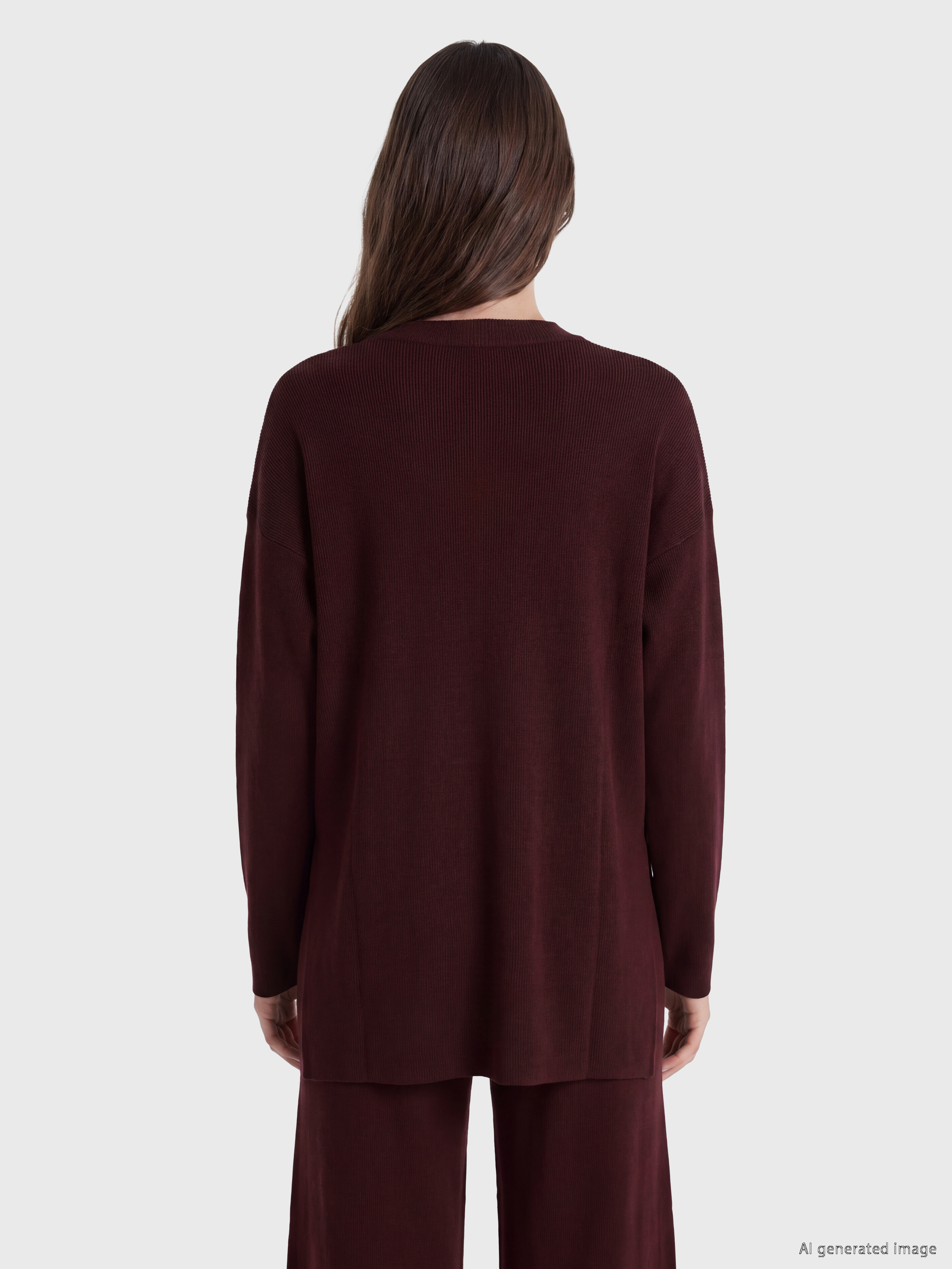 LCW Modest Bisiklet Yaka Kadın Triko Tunik görsel 3