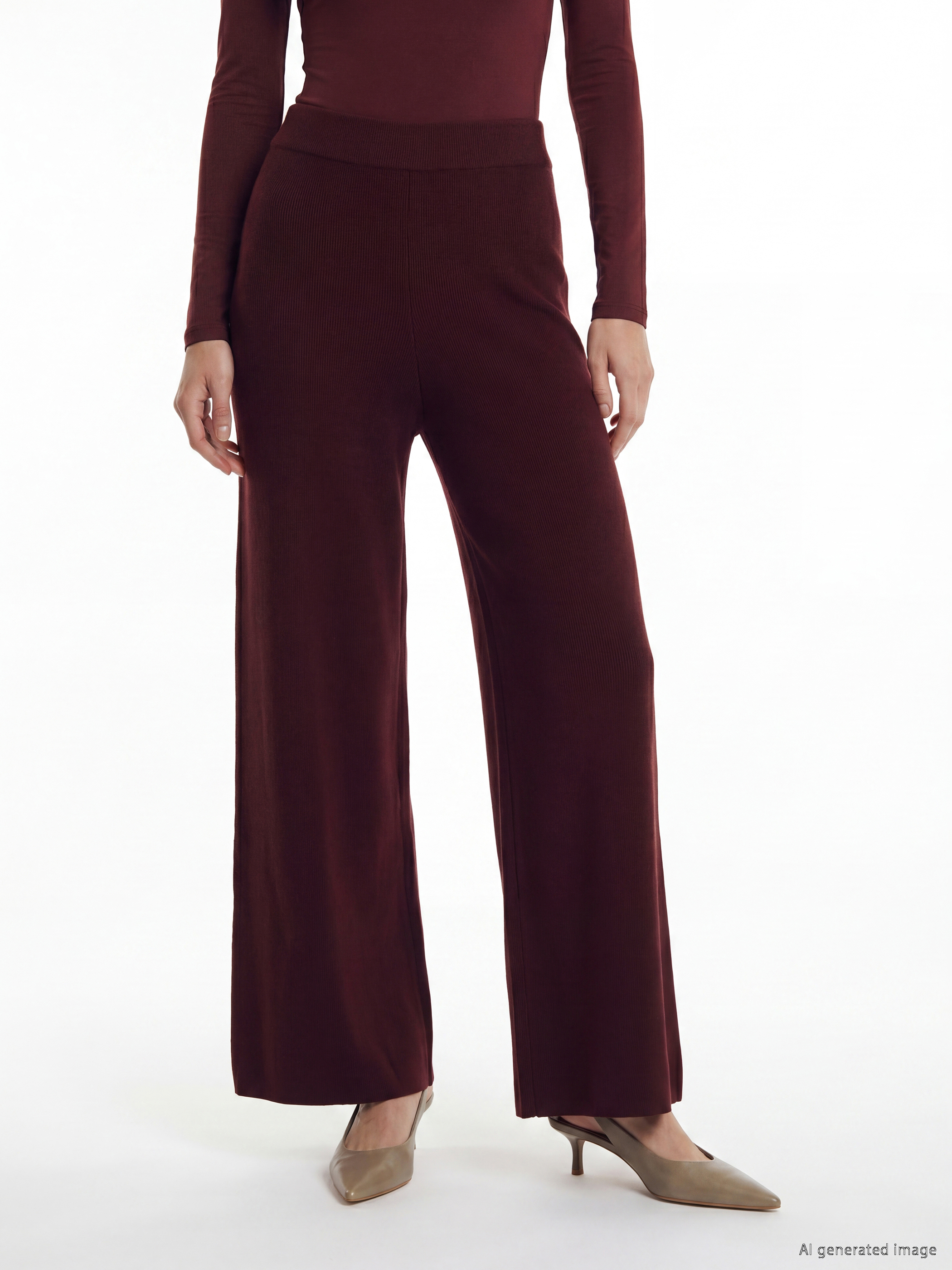 LCW Modest Beli Lastikli Kadın Triko Pantolon görsel 2