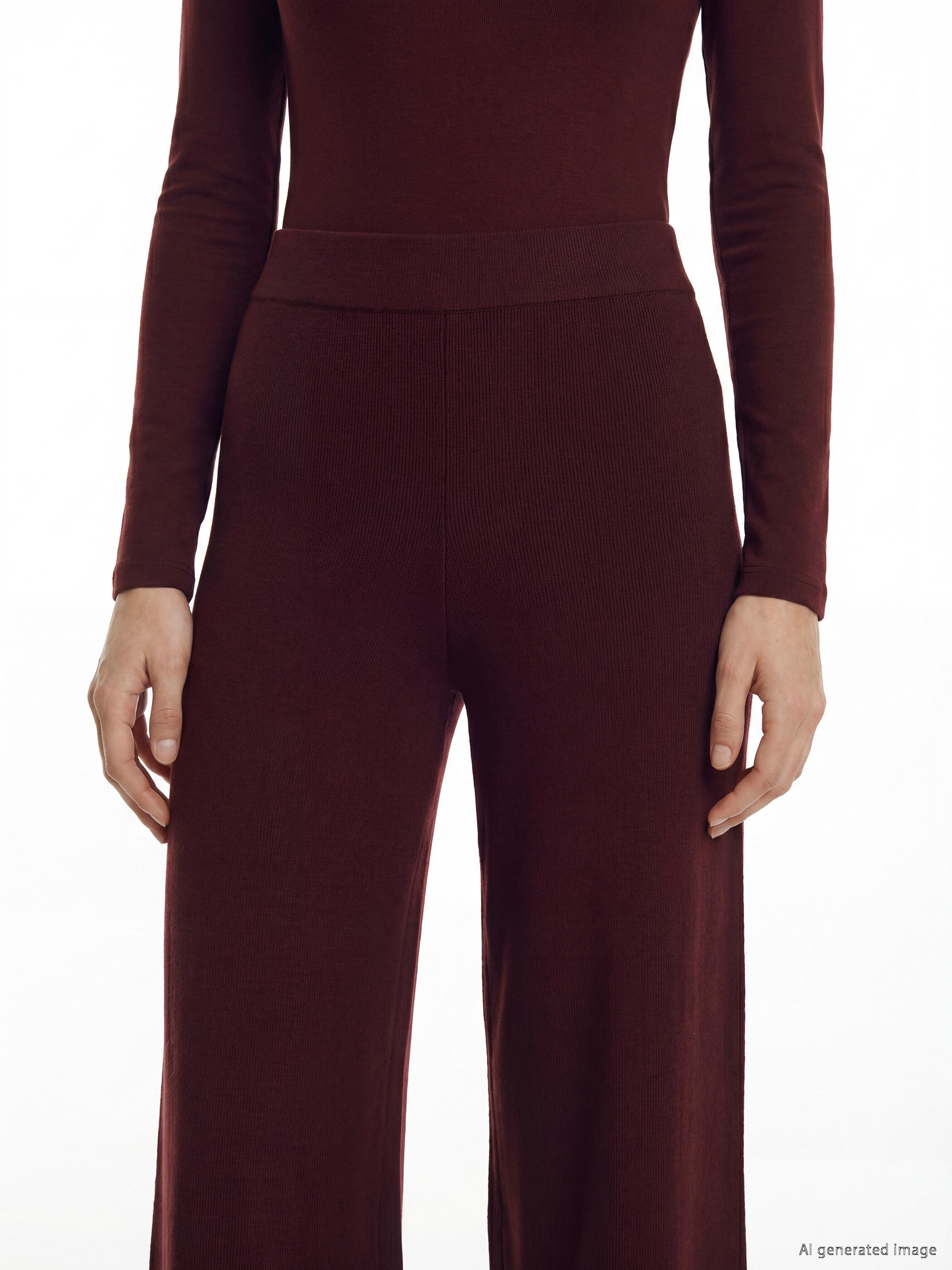 LCW Modest Beli Lastikli Kadın Triko Pantolon görsel 3