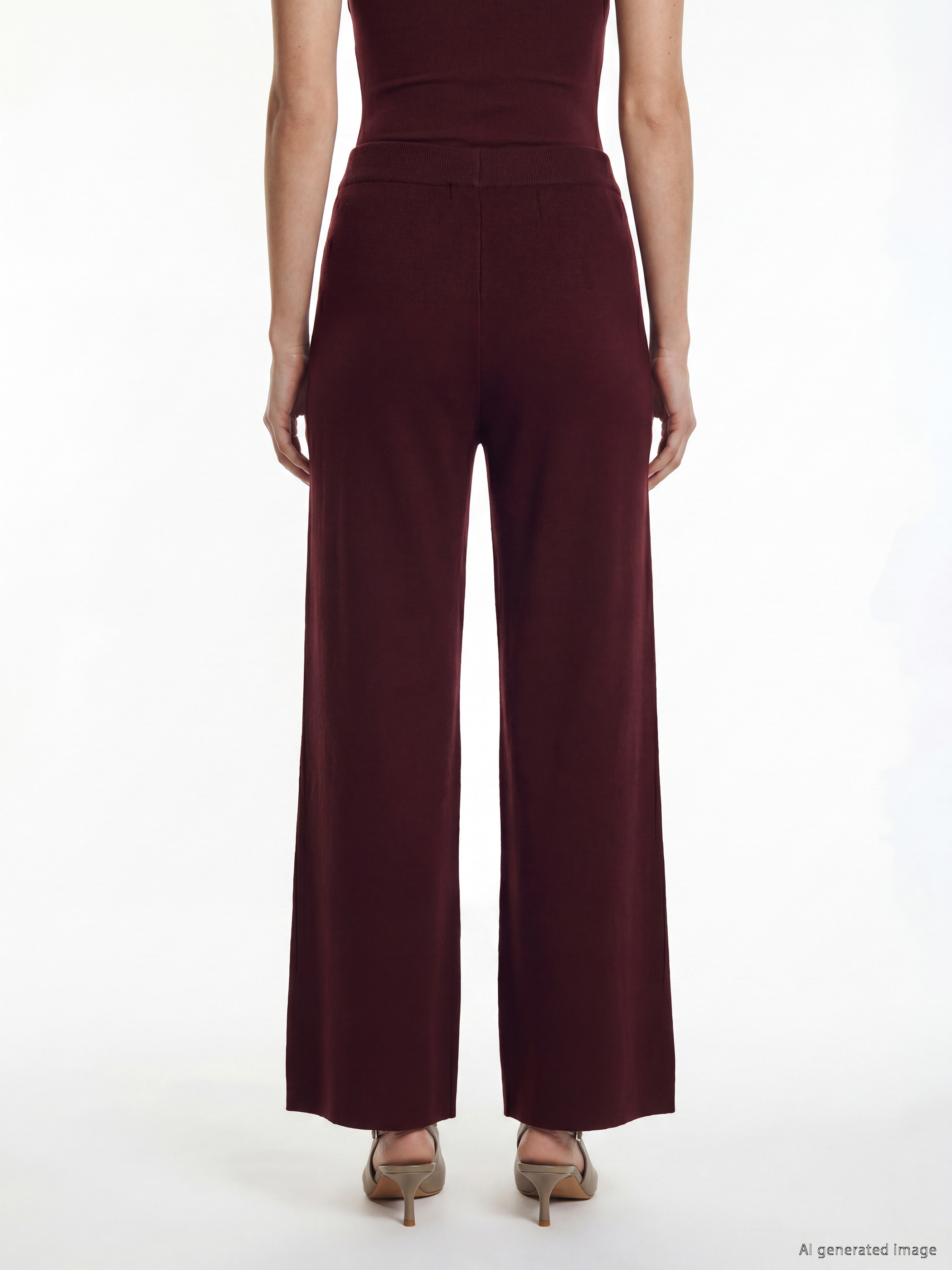 LCW Modest Beli Lastikli Kadın Triko Pantolon görsel 4