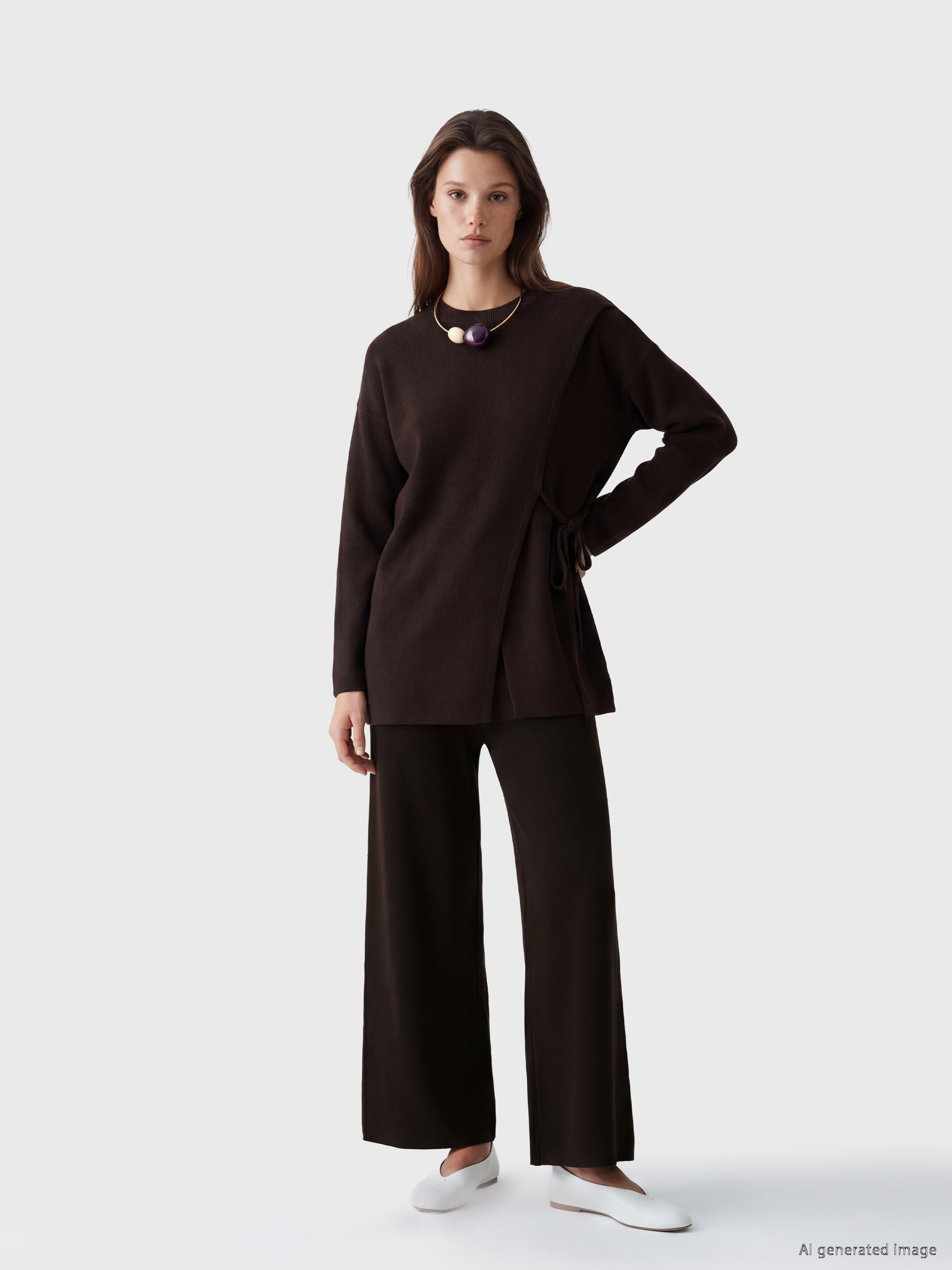 LCW Modest Beli Lastikli Kadın Triko Pantolon