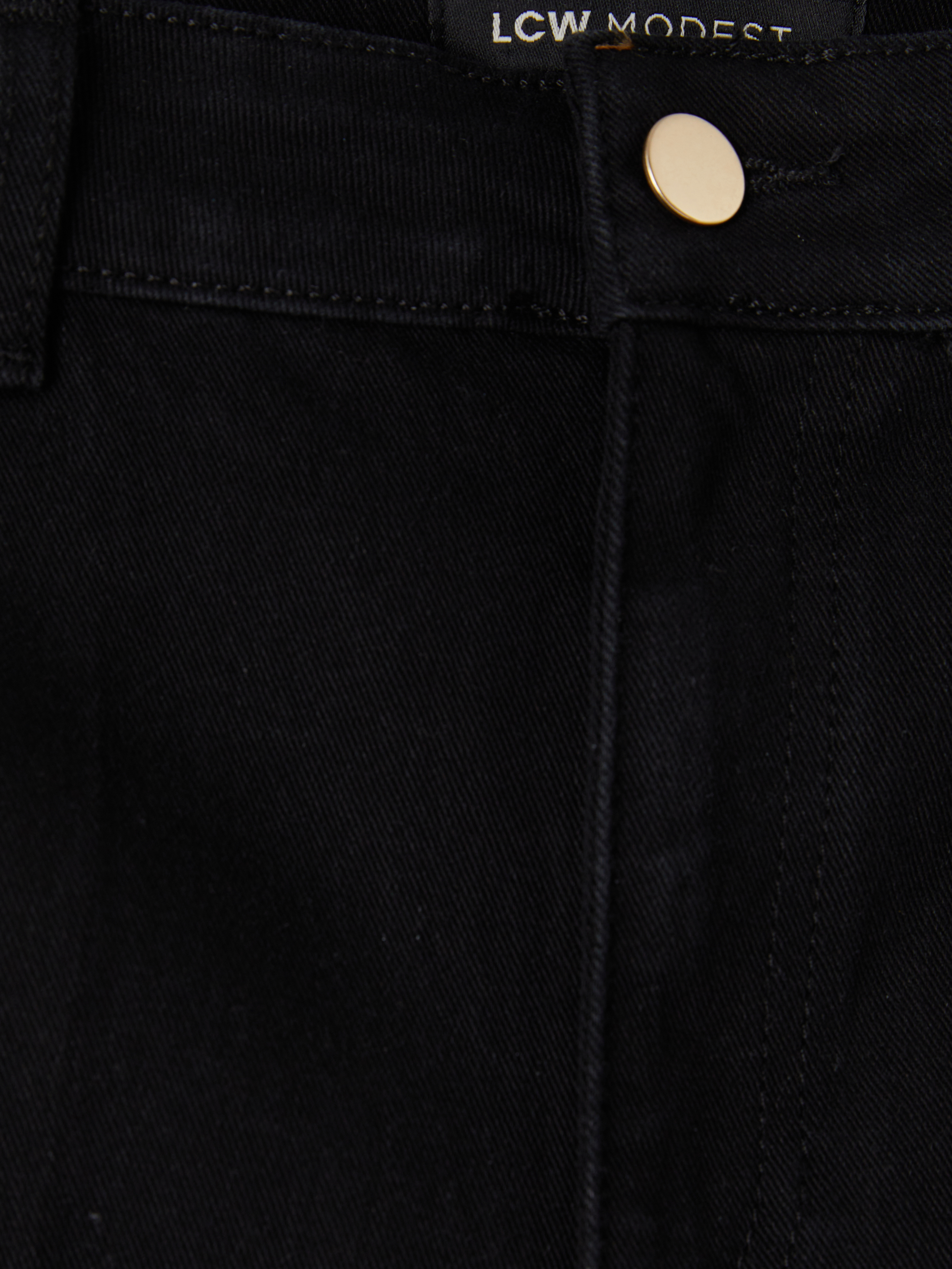 LCW Modest Yüksek Bel Wideleg Kadın Jean Pantolon görsel 6