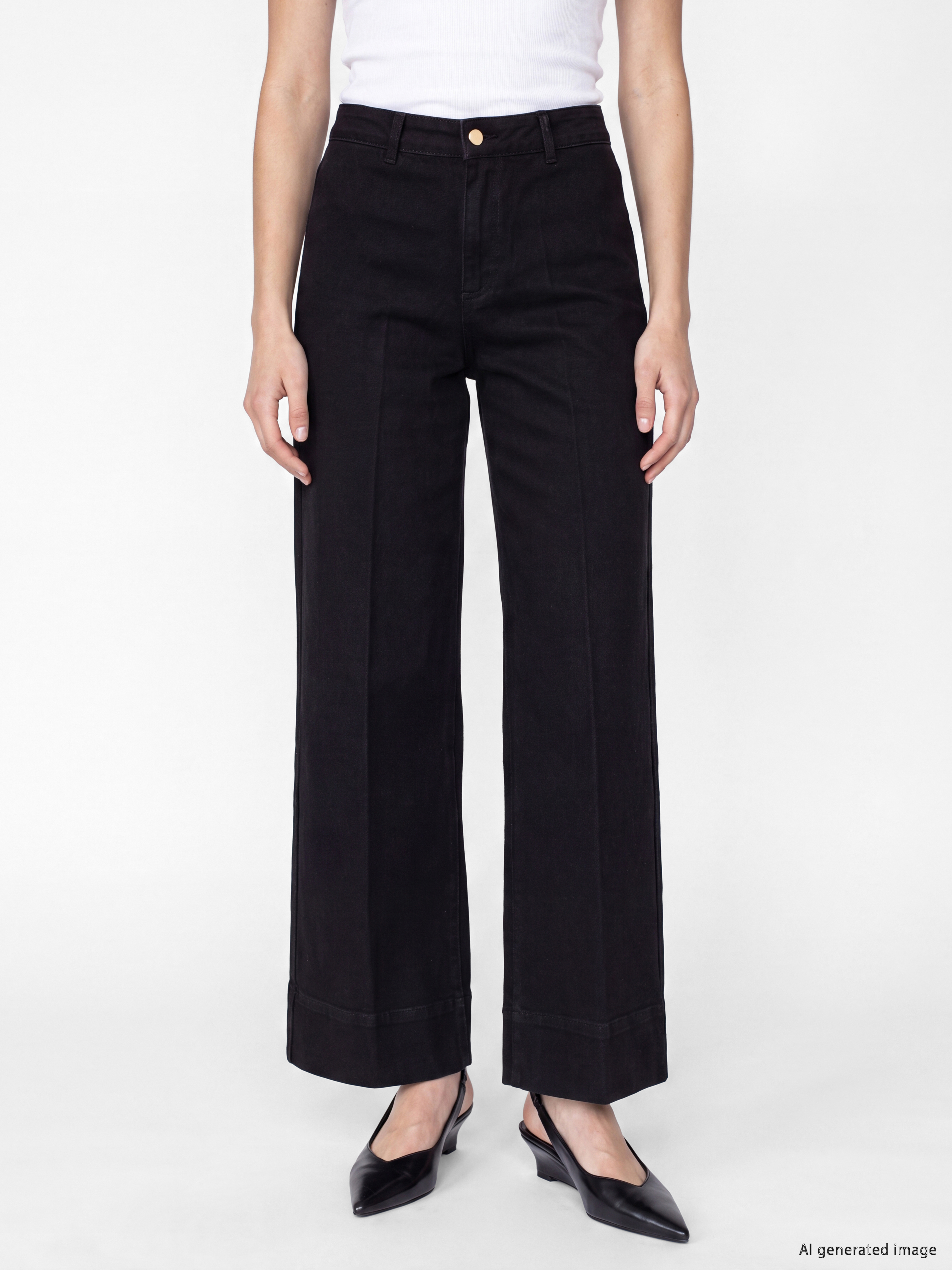 LCW Modest Yüksek Bel Wideleg Kadın Jean Pantolon görsel 2