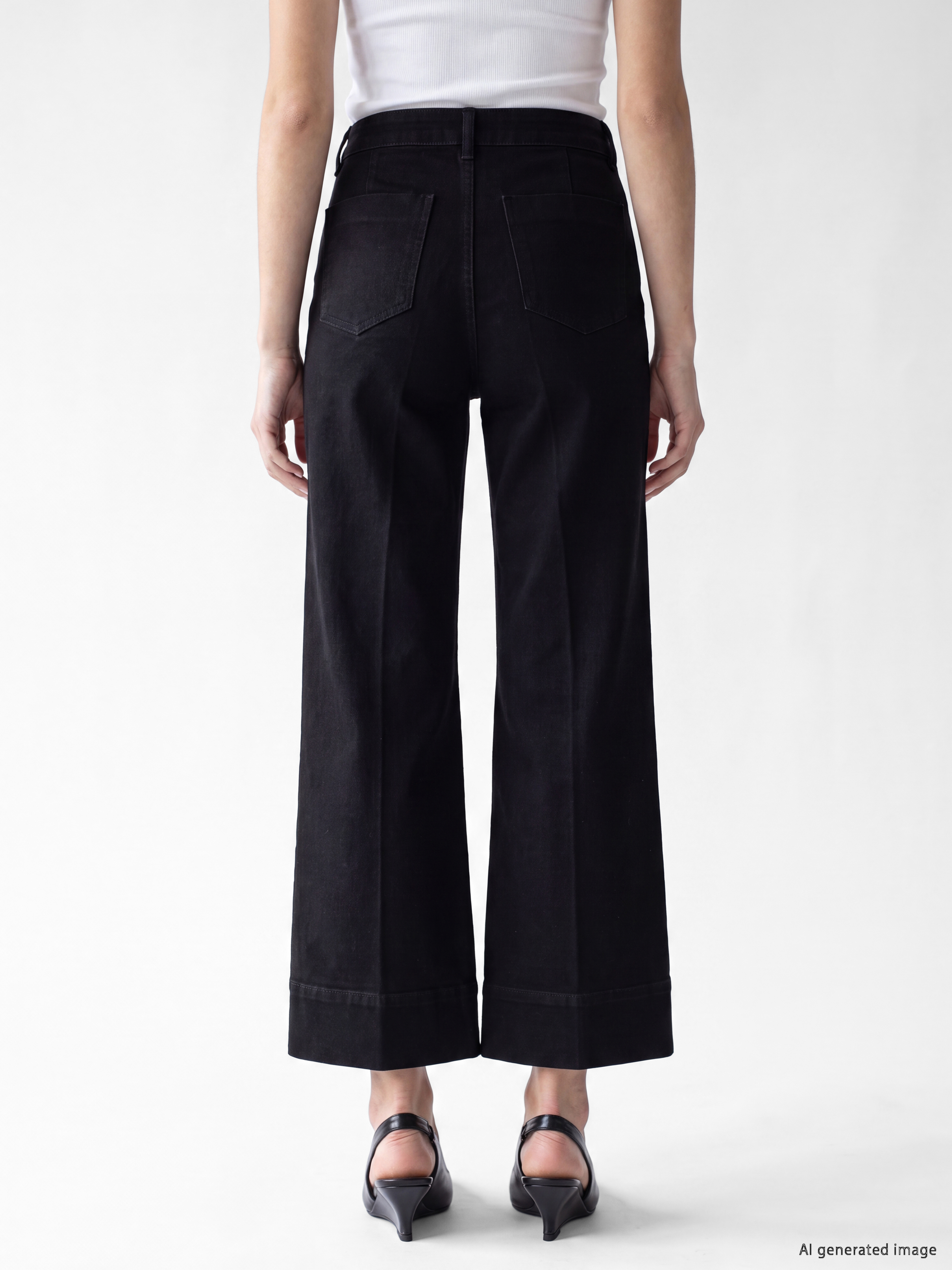 LCW Modest Yüksek Bel Wideleg Kadın Jean Pantolon görsel 4