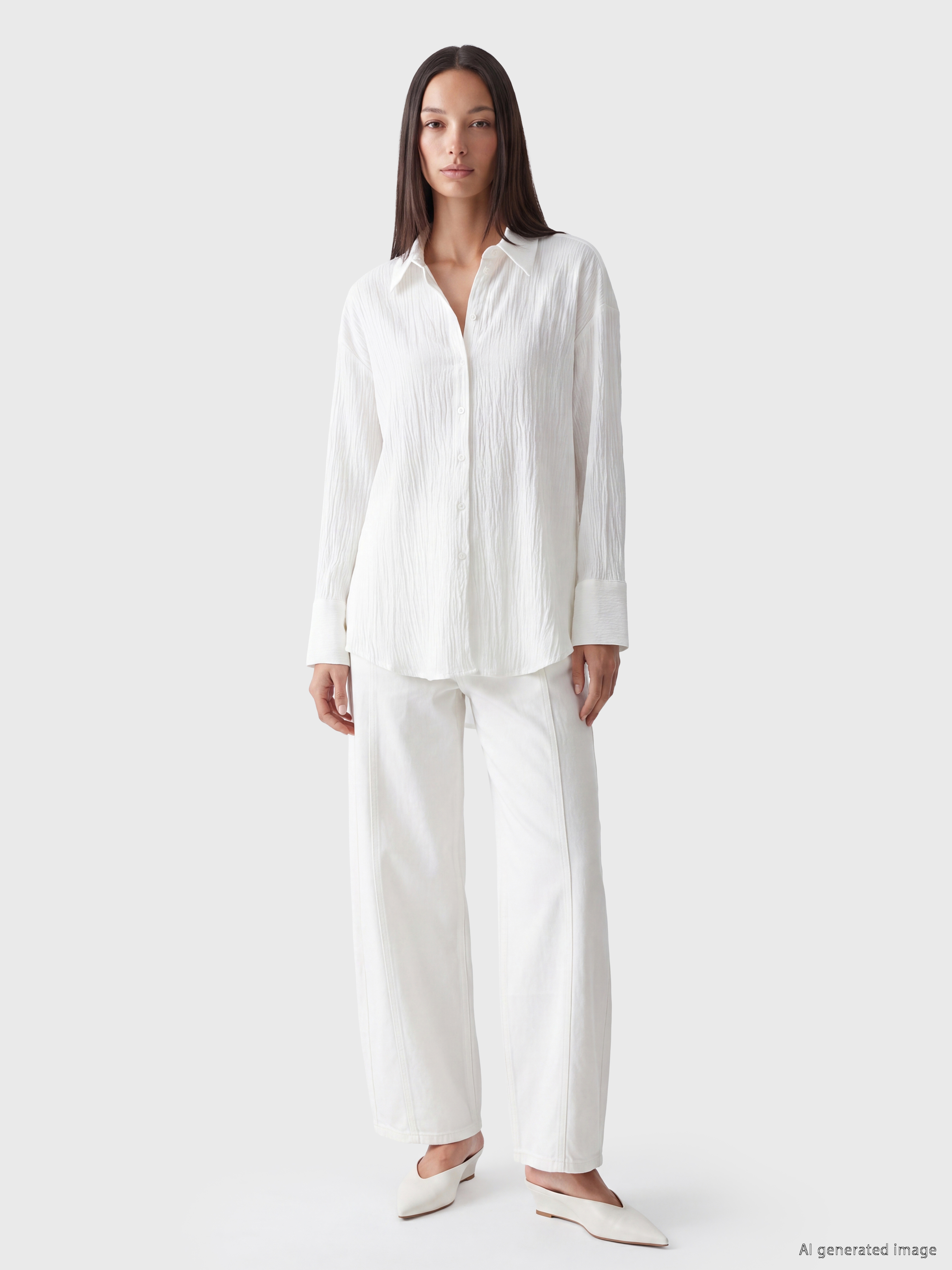 LCW EVERYDAY Dokulu Oversize Kadın Gömlek görsel 2