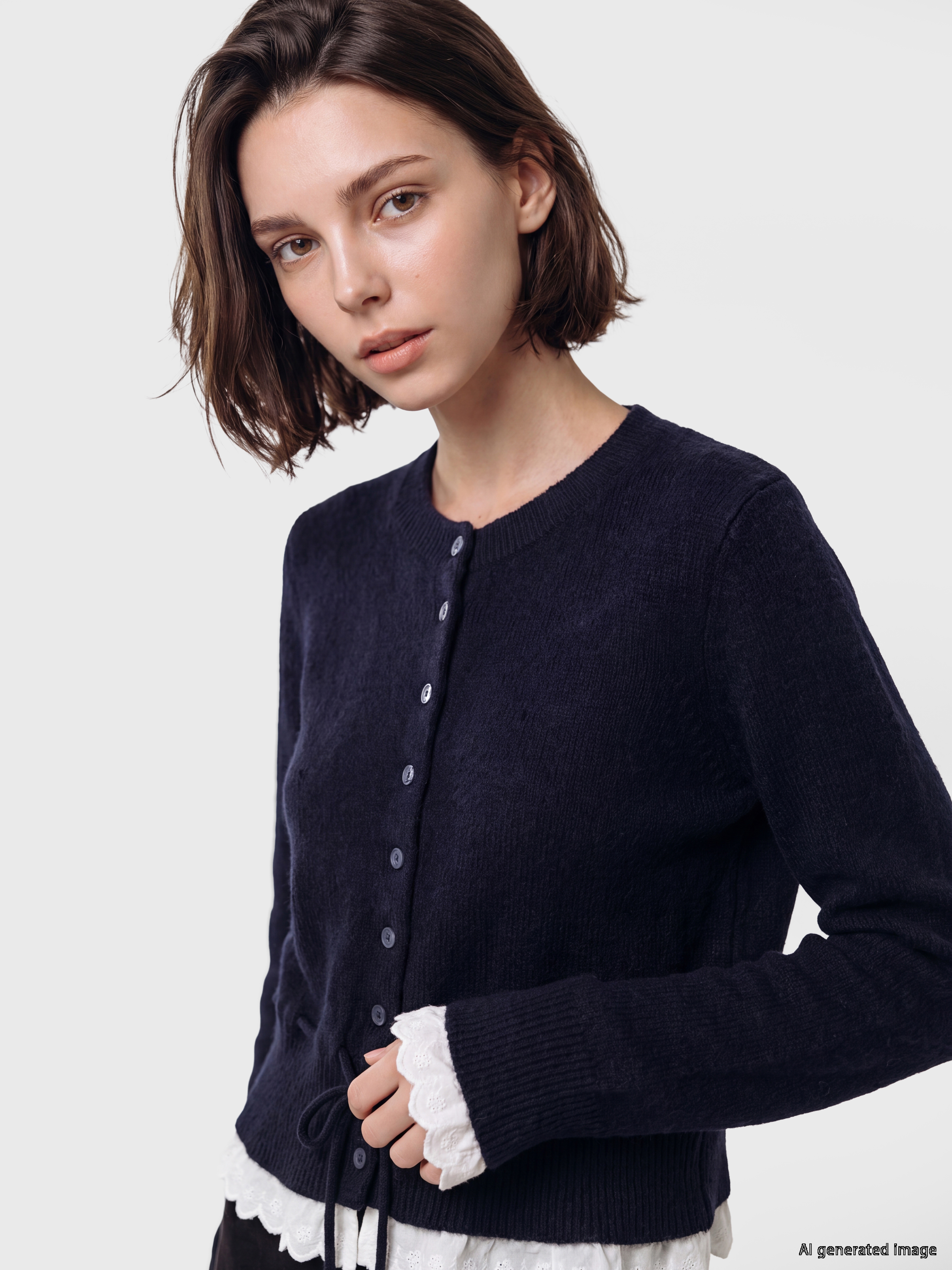 LCW Modest Bisiklet Yaka Kadın Triko Hırka