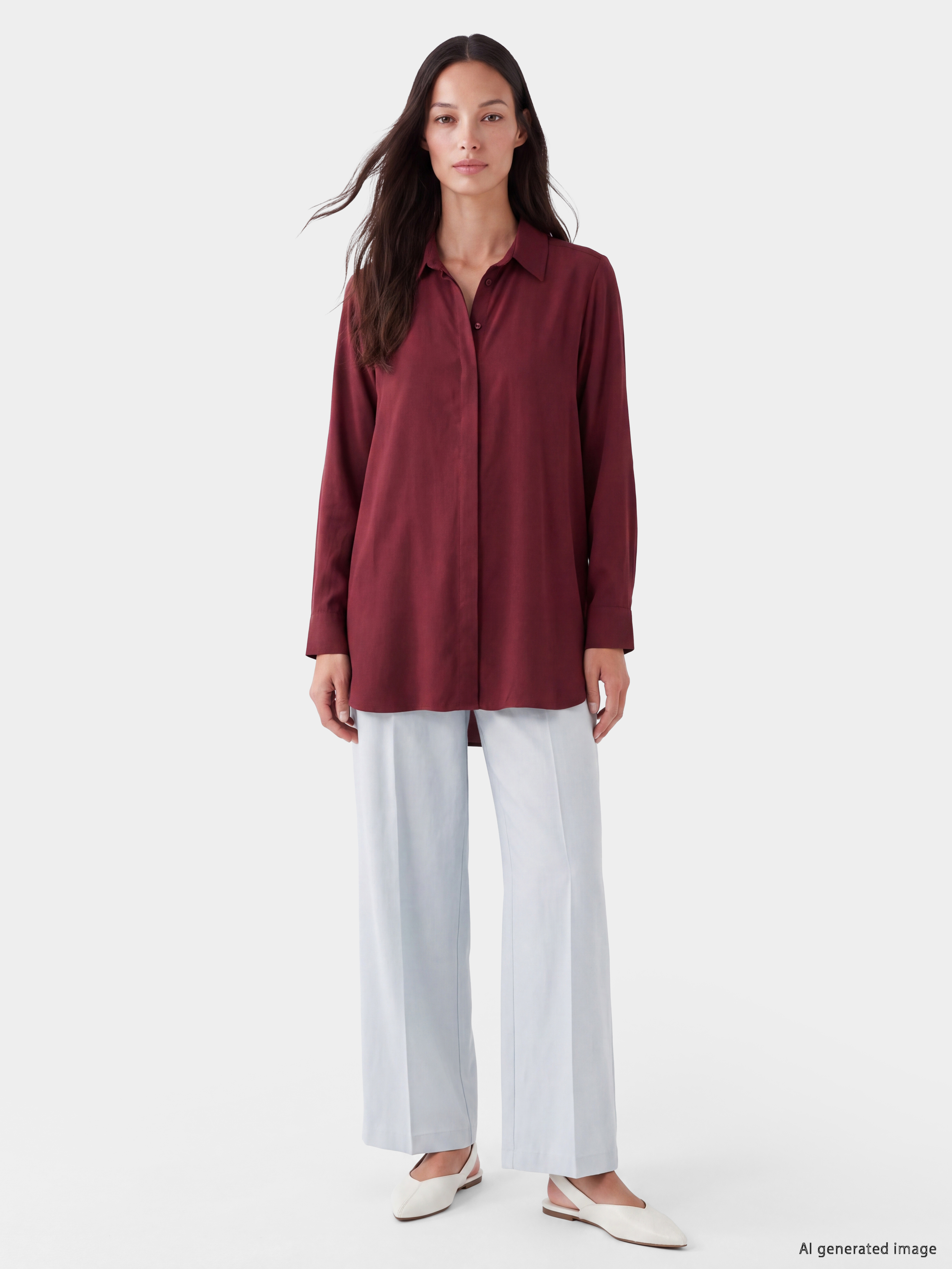 LCW EVERYDAY Gabardin Kadın Gömlek Tunik görsel 2