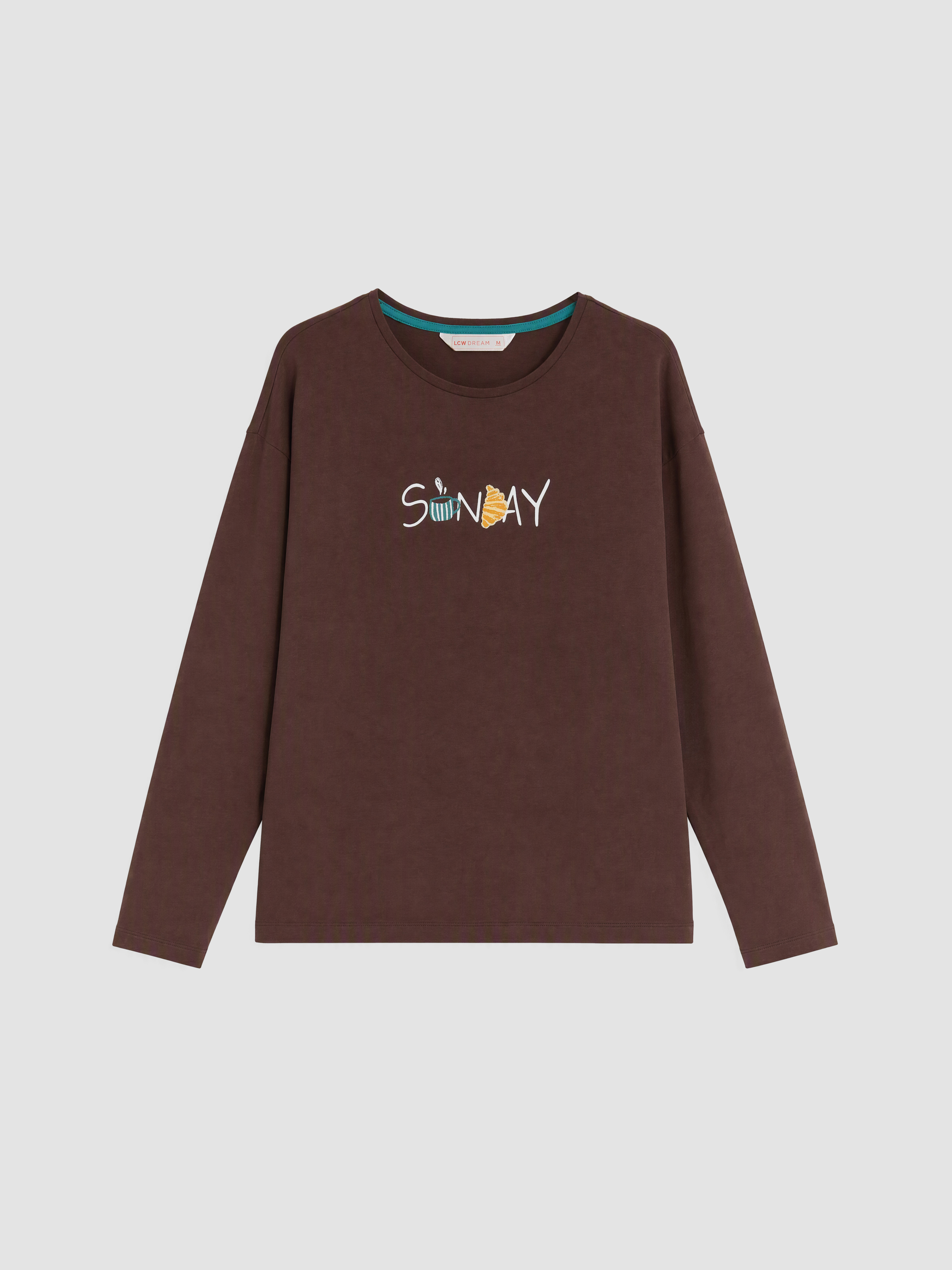 LCW DREAM Bisiklet Yaka Baskılı Kadın Pijama Takım görsel 6