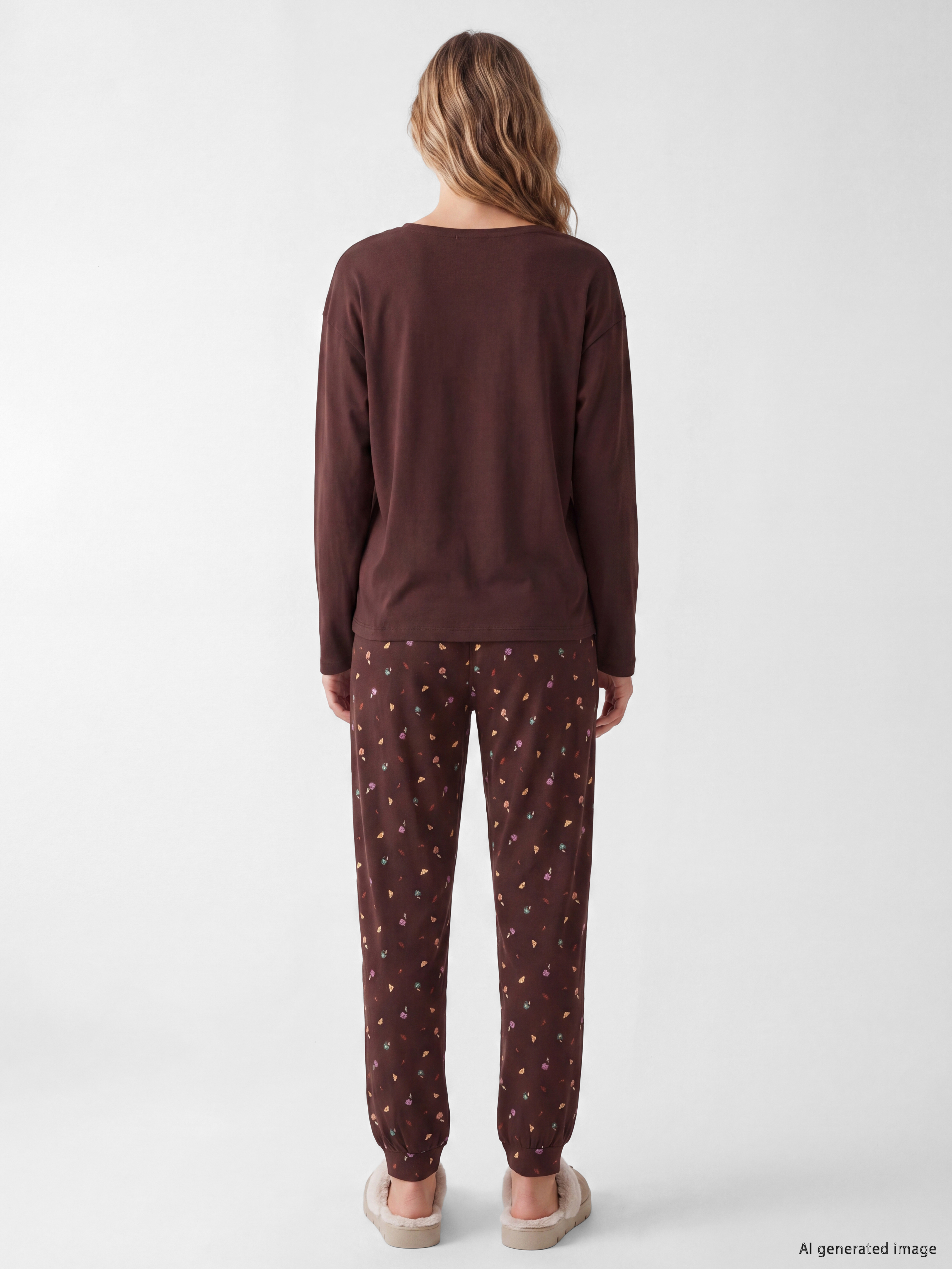 LCW DREAM Bisiklet Yaka Baskılı Kadın Pijama Takım görsel 4