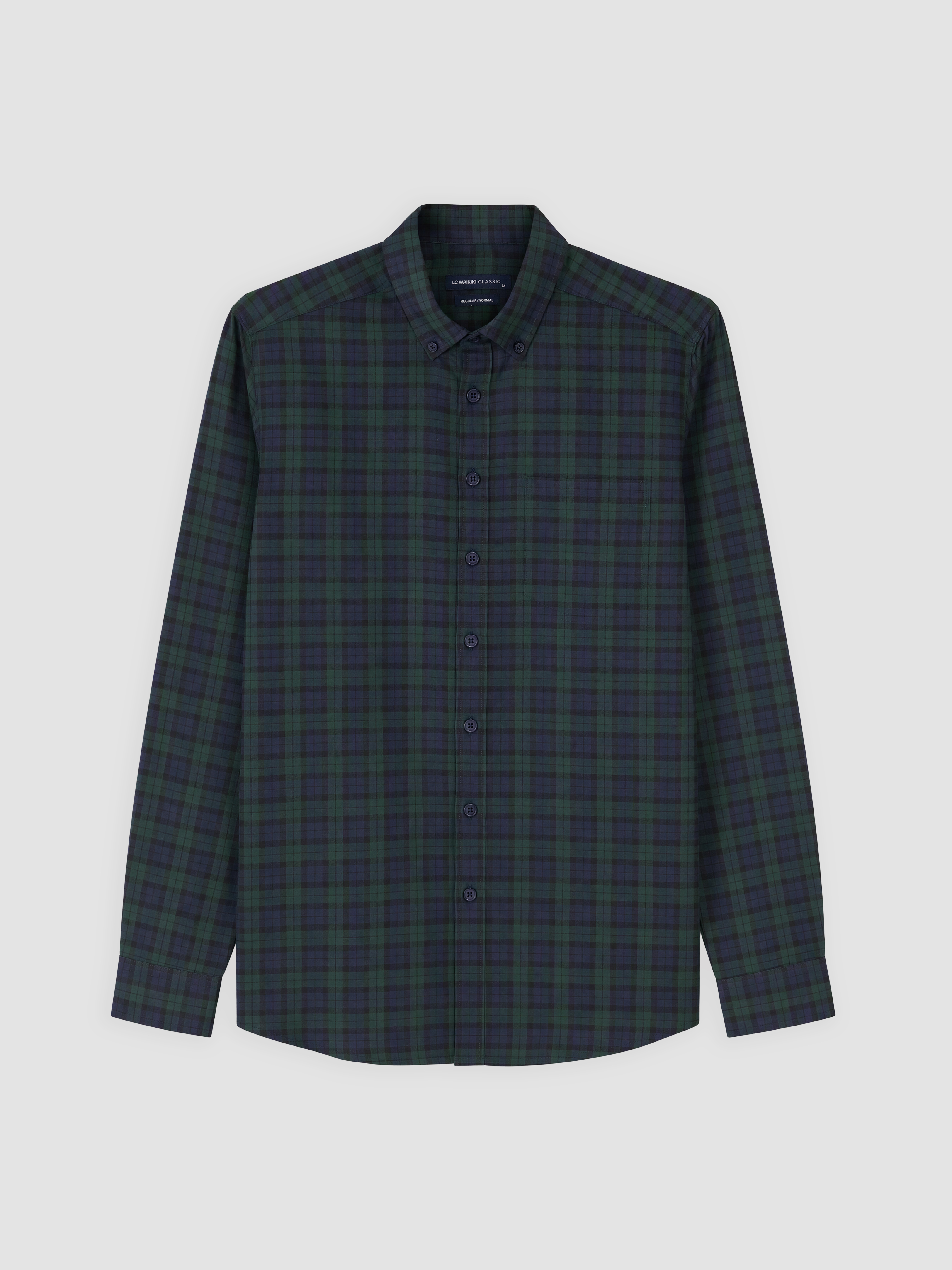 LCWAIKIKI Classic Regular Fit Ekose Gabardin Erkek Gömlek görsel 4
