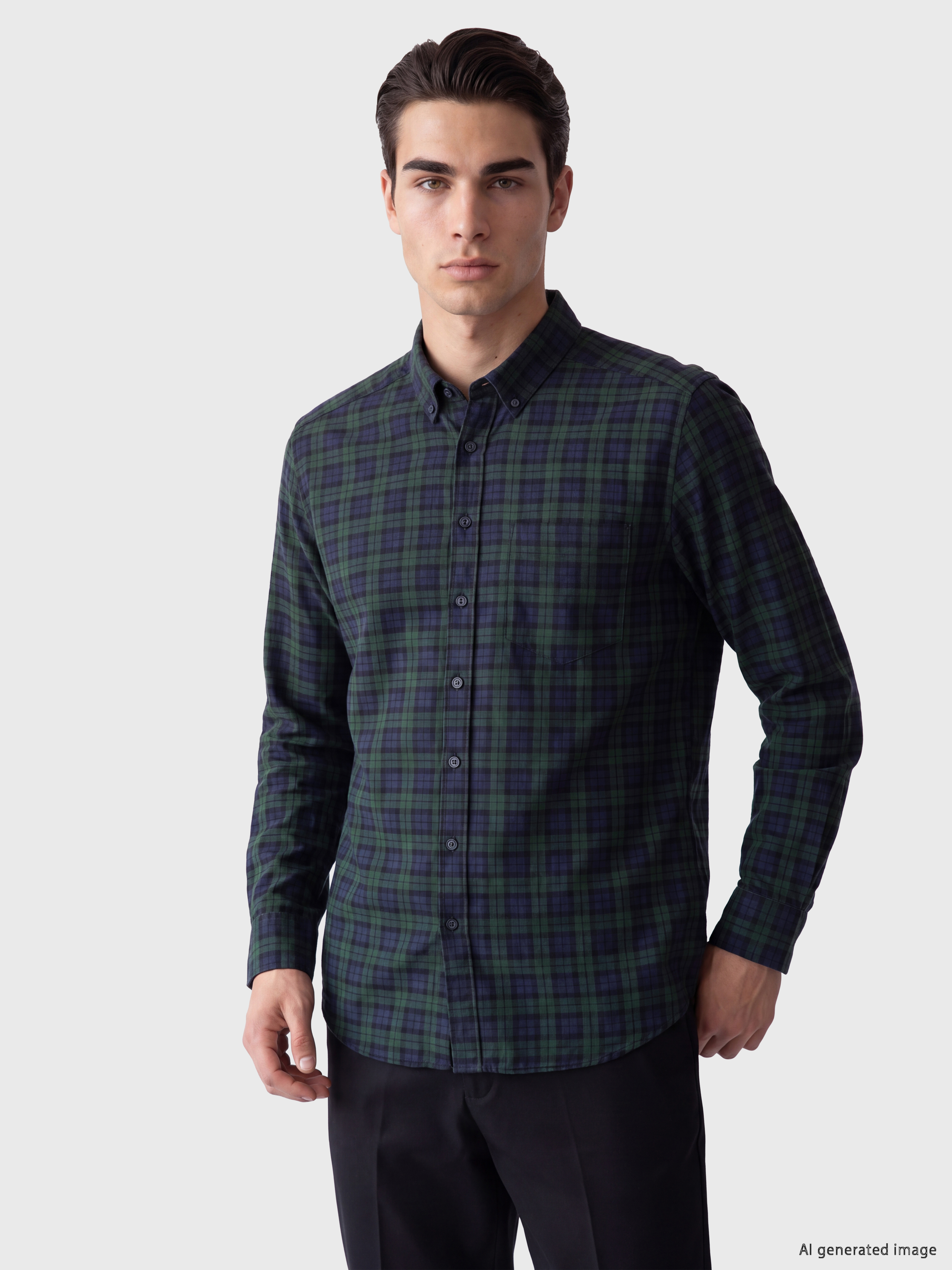 LCWAIKIKI Classic Regular Fit Ekose Gabardin Erkek Gömlek