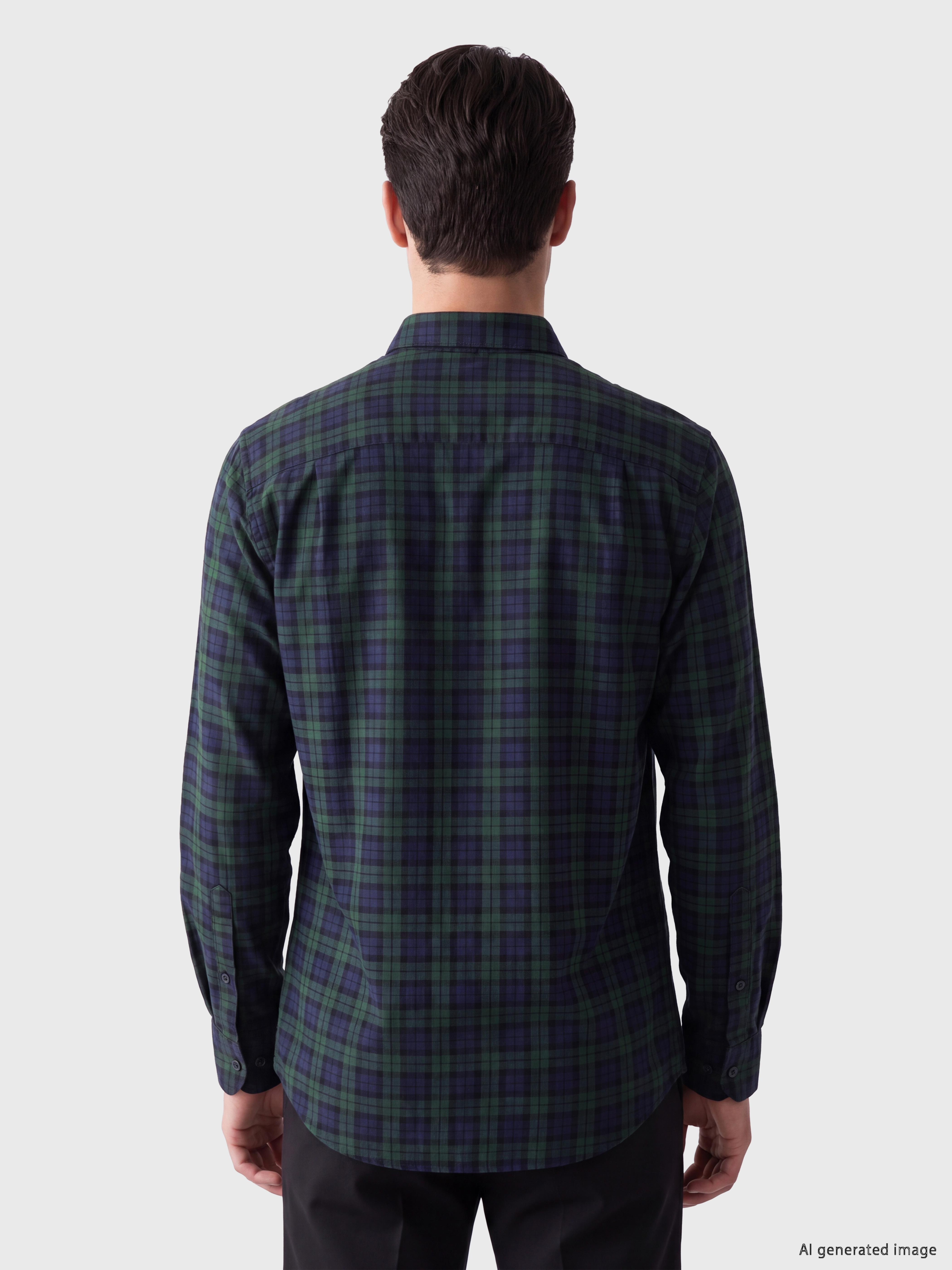 LCWAIKIKI Classic Regular Fit Ekose Gabardin Erkek Gömlek görsel 3