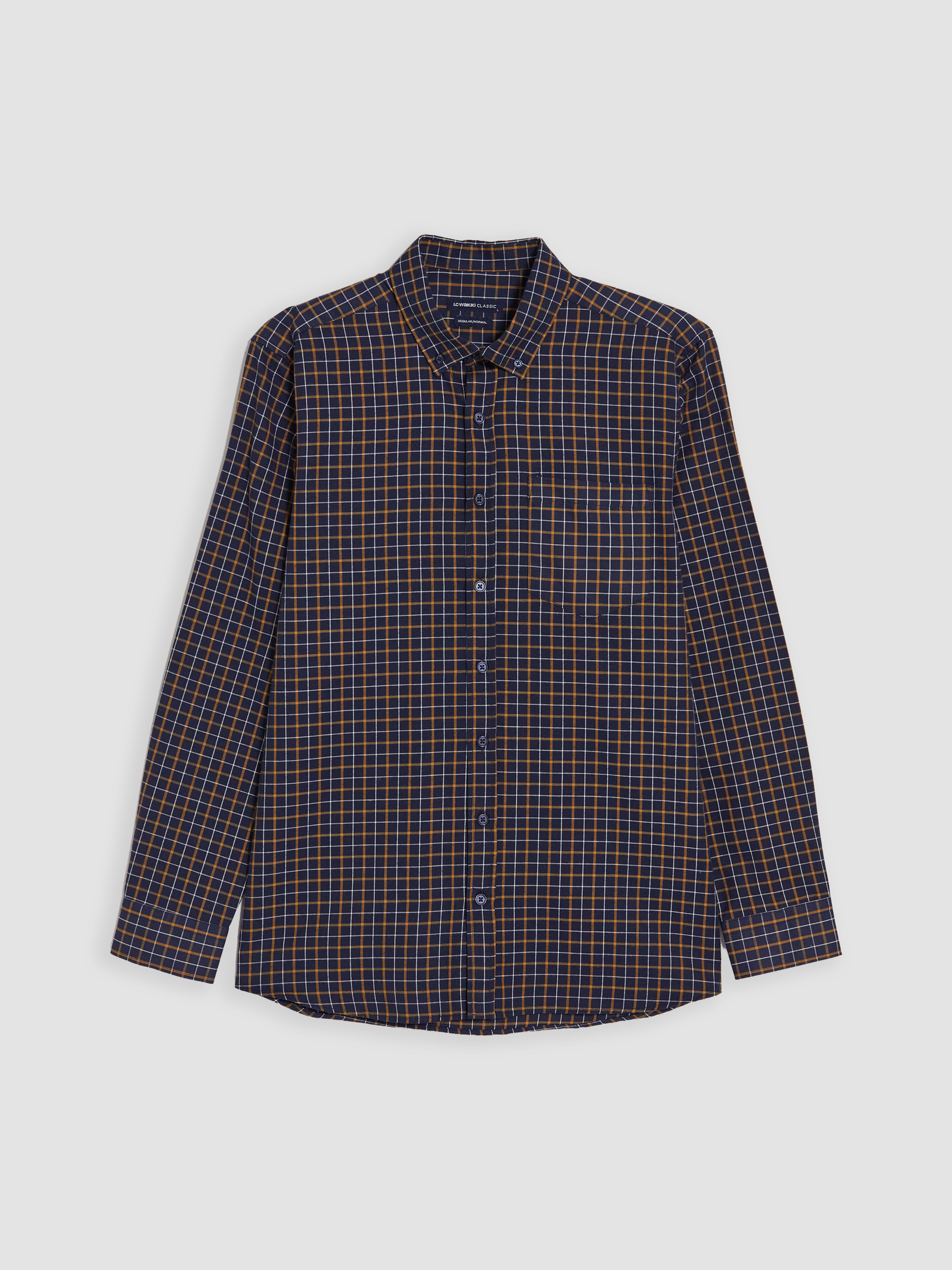 LCWAIKIKI Classic Regular Fit Ekose Gabardin Erkek Gömlek görsel 4