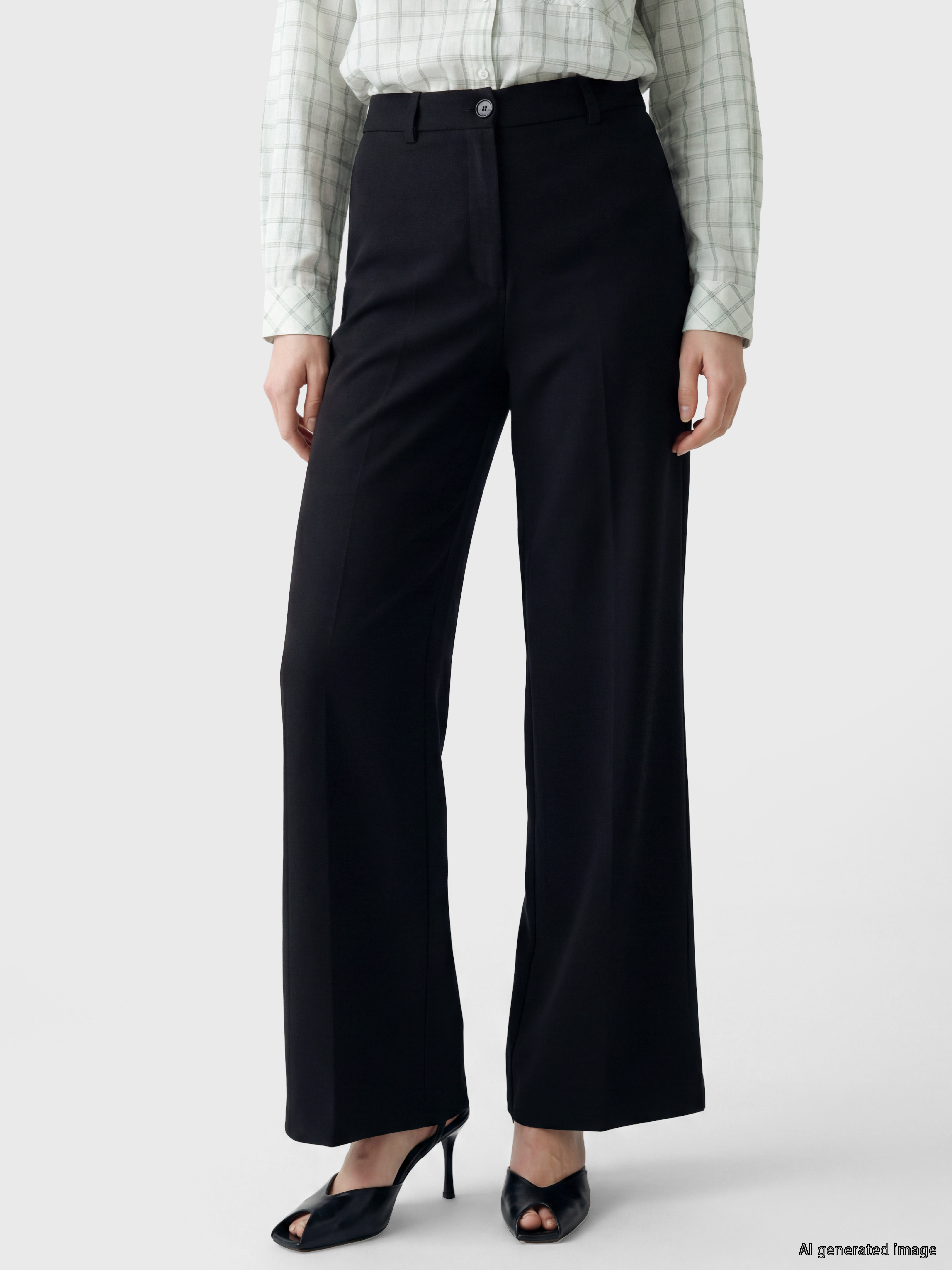LCW Modest Regular Fit Geniş Paça Kadın Pantolon görsel 2