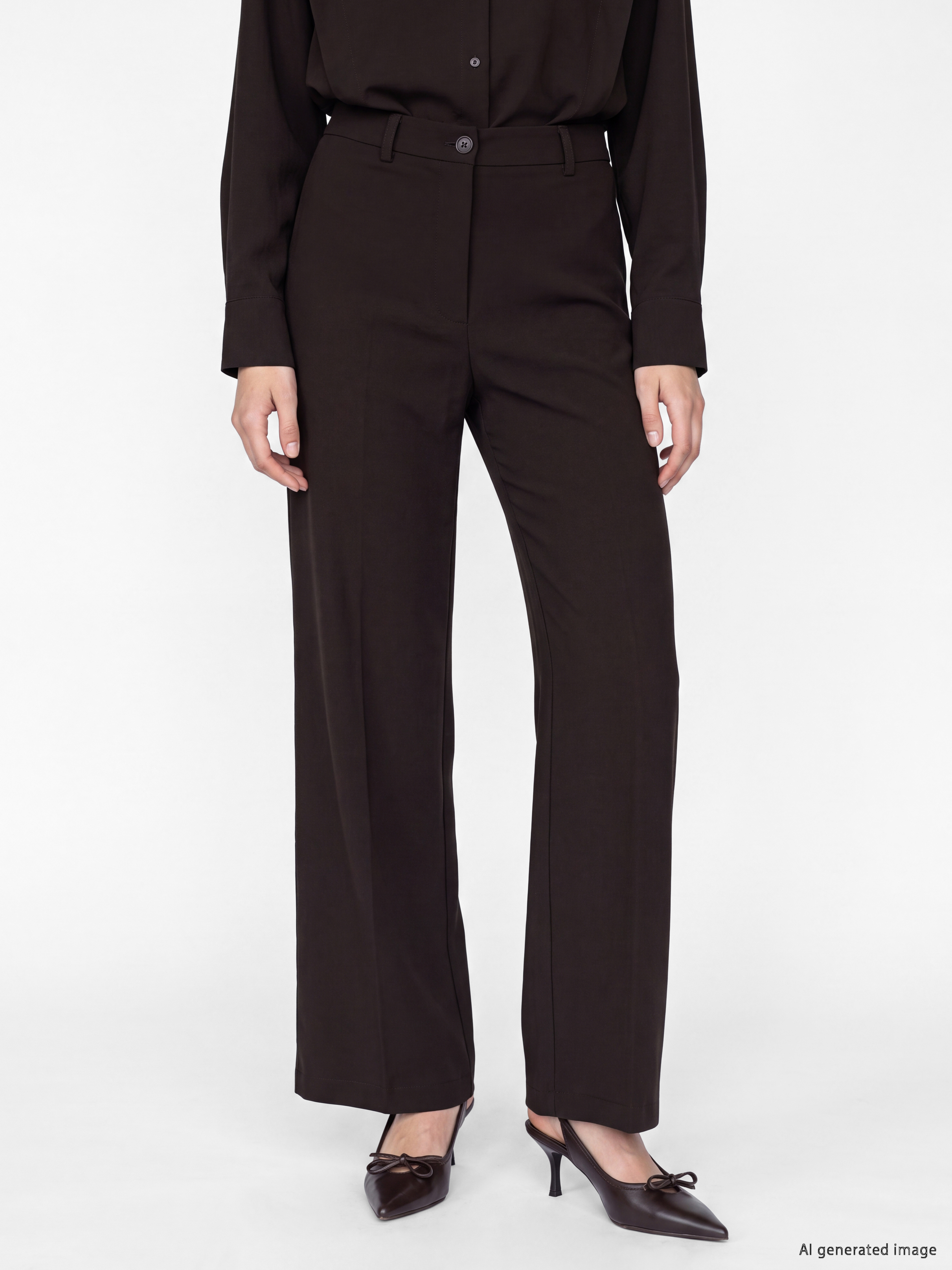 LCW Modest Regular Fit Geniş Paça Kadın Pantolon görsel 2