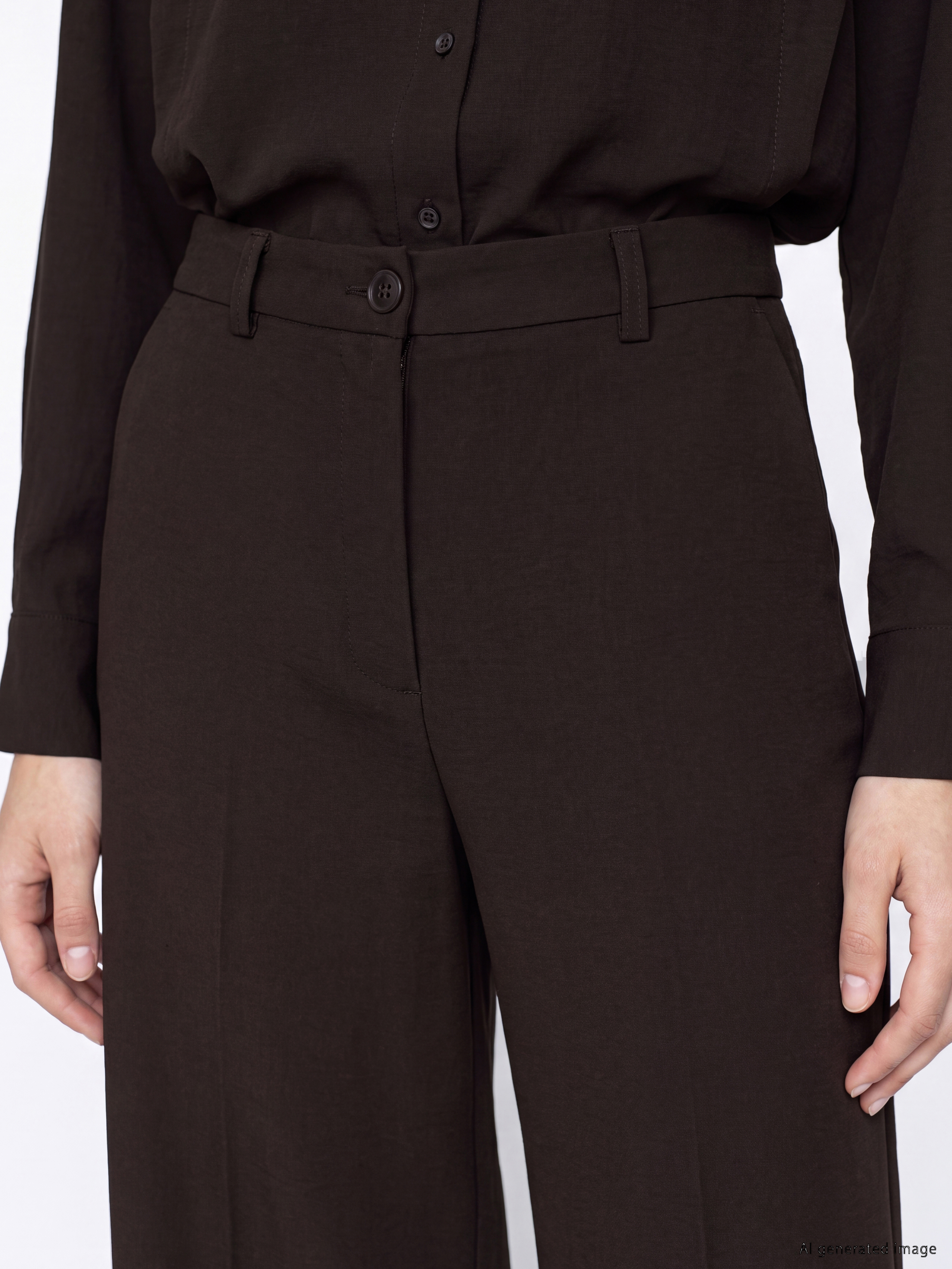 LCW Modest Regular Fit Geniş Paça Kadın Pantolon görsel 3