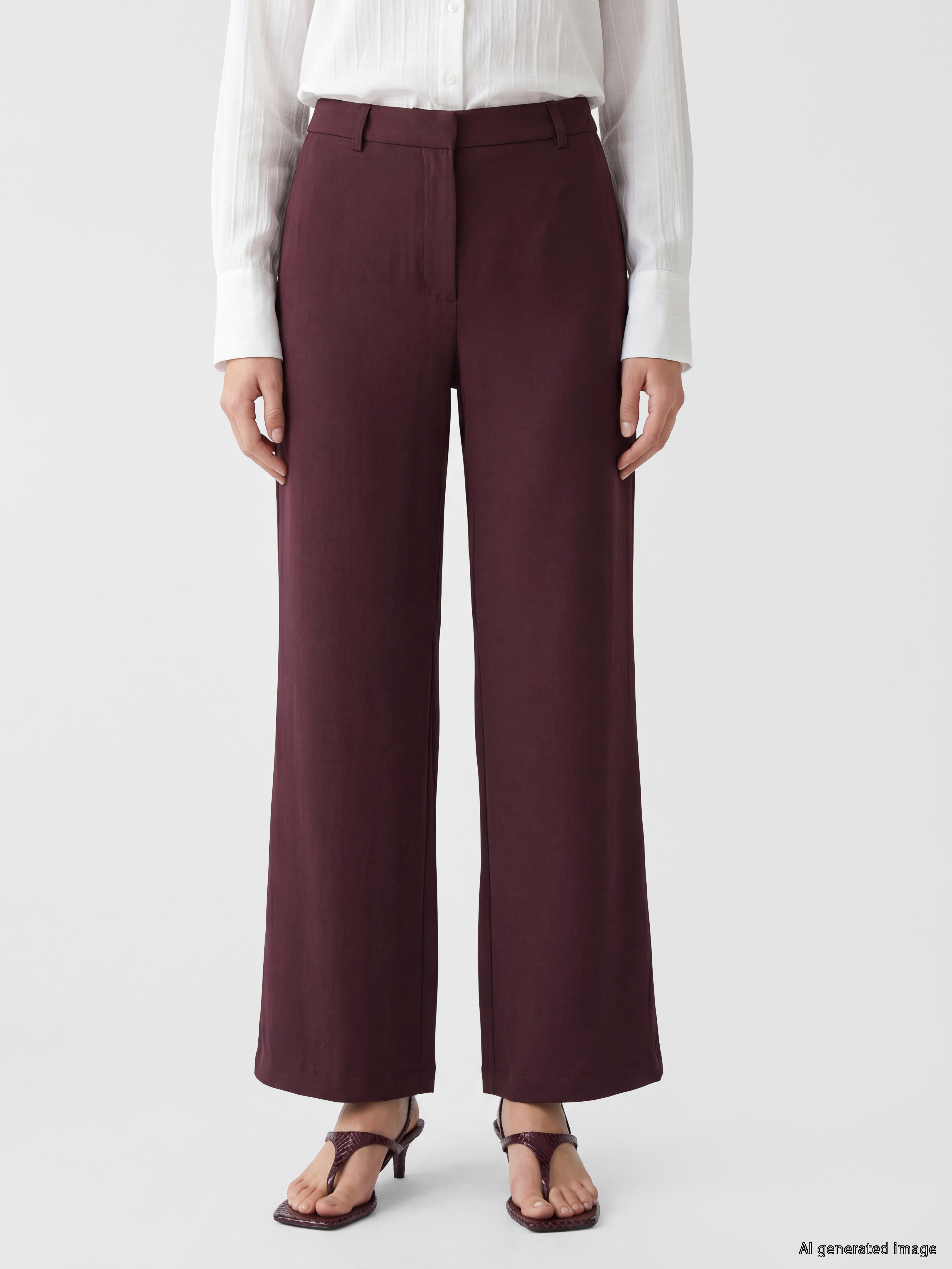 LCW Modest Regular Fit Geniş Paça Kadın Pantolon görsel 2