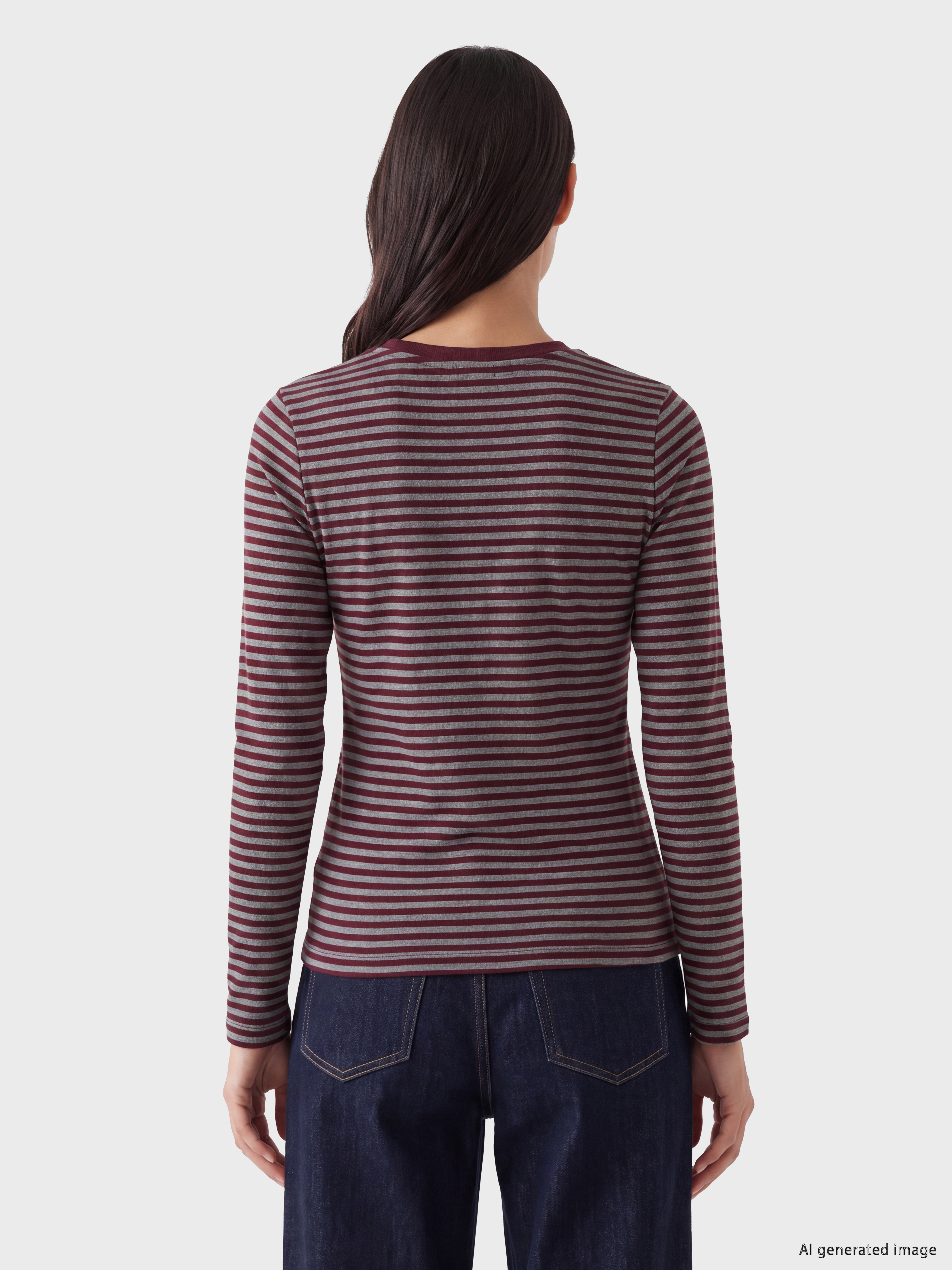 LCW EVERYDAY Bisiklet Yaka Çizgili Kadın Body görsel 4