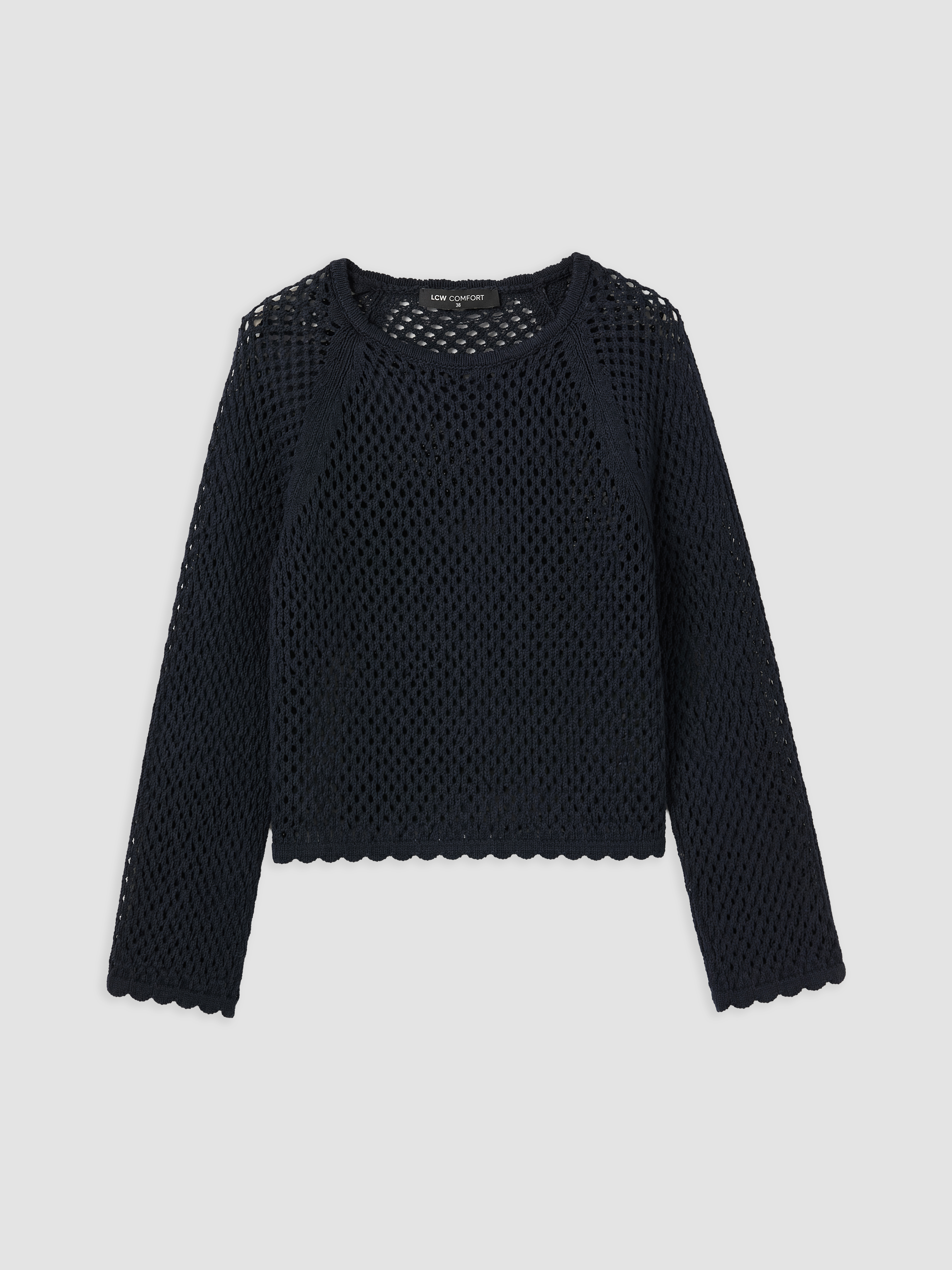 LCW Comfort Bisiklet Yaka Ajurlu Kadın Triko Kazak görsel 5