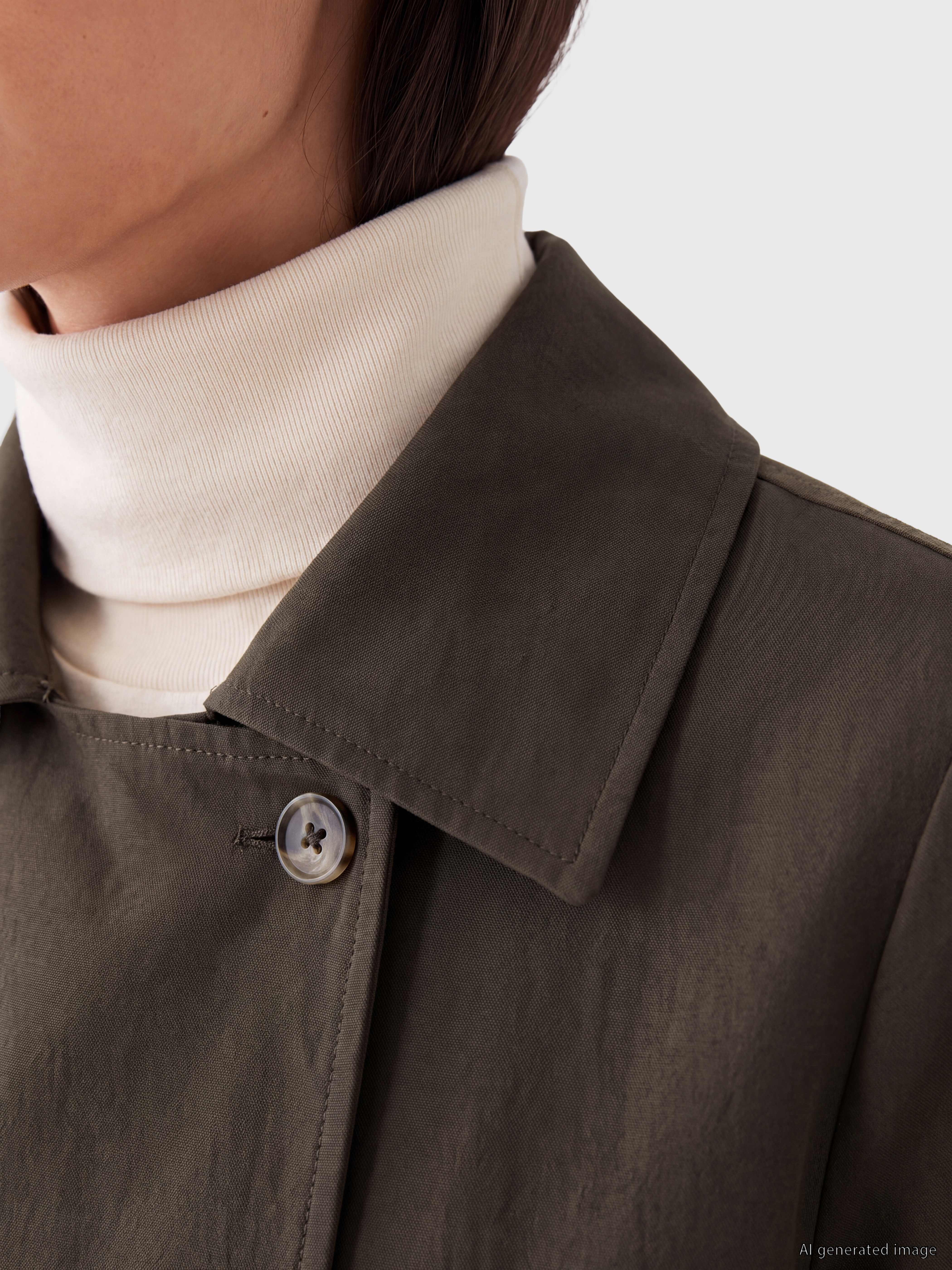 LCW STUDIO Kuşaklı Oversize Kadın Gabardin Ceket görsel 3