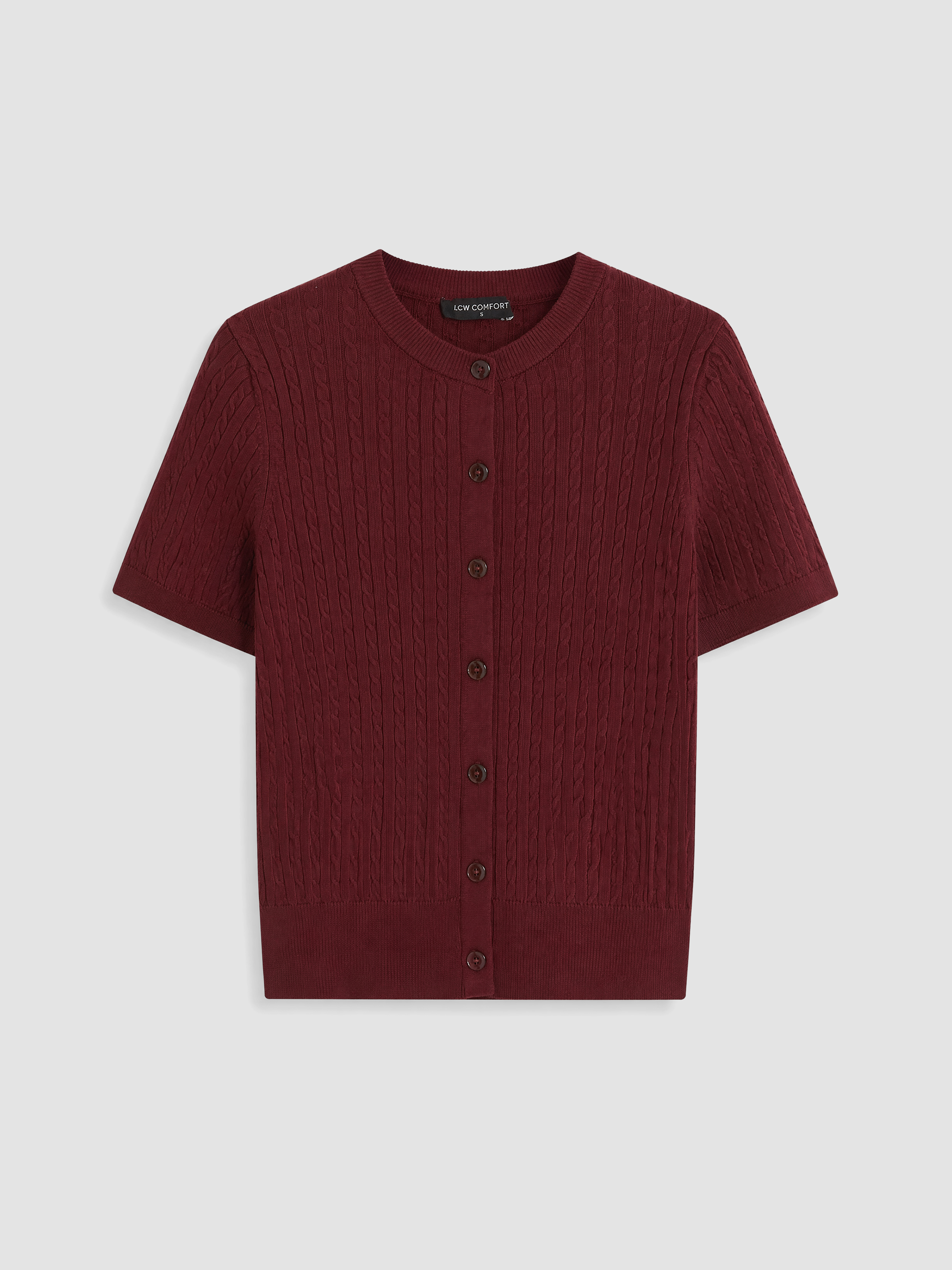 LCW Comfort Bisiklet Yaka Kadın Triko Hırka görsel 5