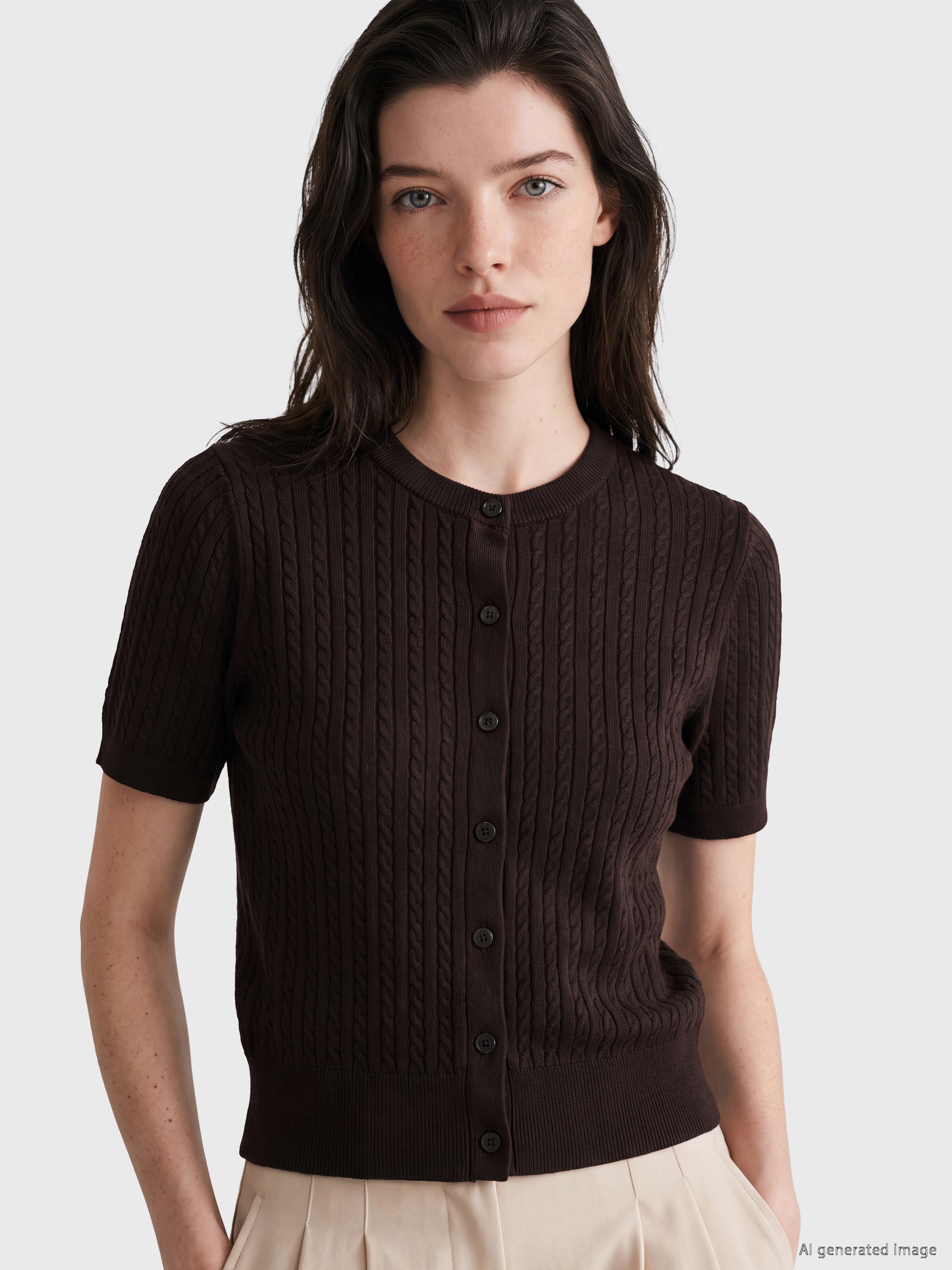 LCW Comfort Bisiklet Yaka Kadın Triko Hırka