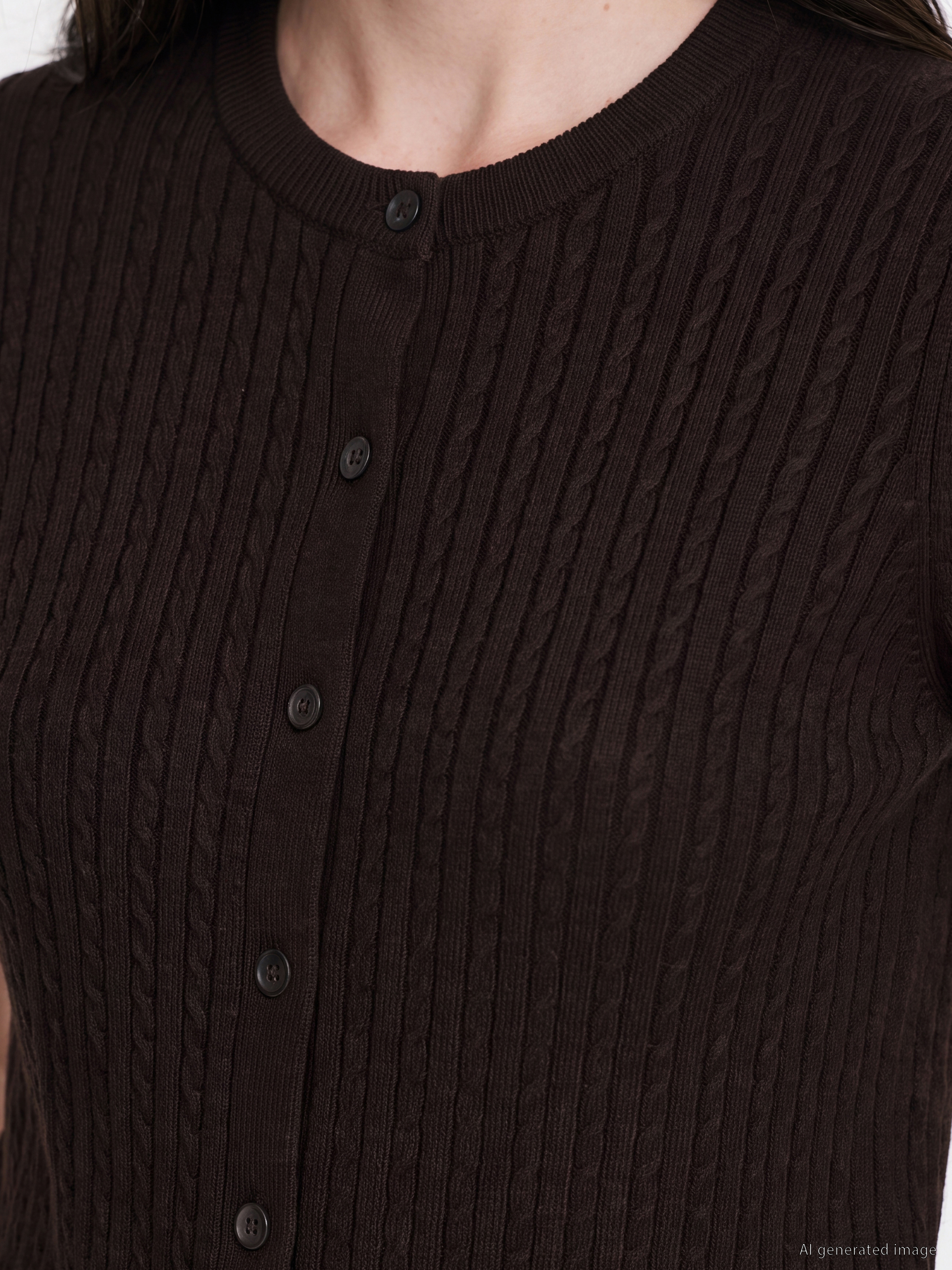 LCW Comfort Bisiklet Yaka Kadın Triko Hırka görsel 3