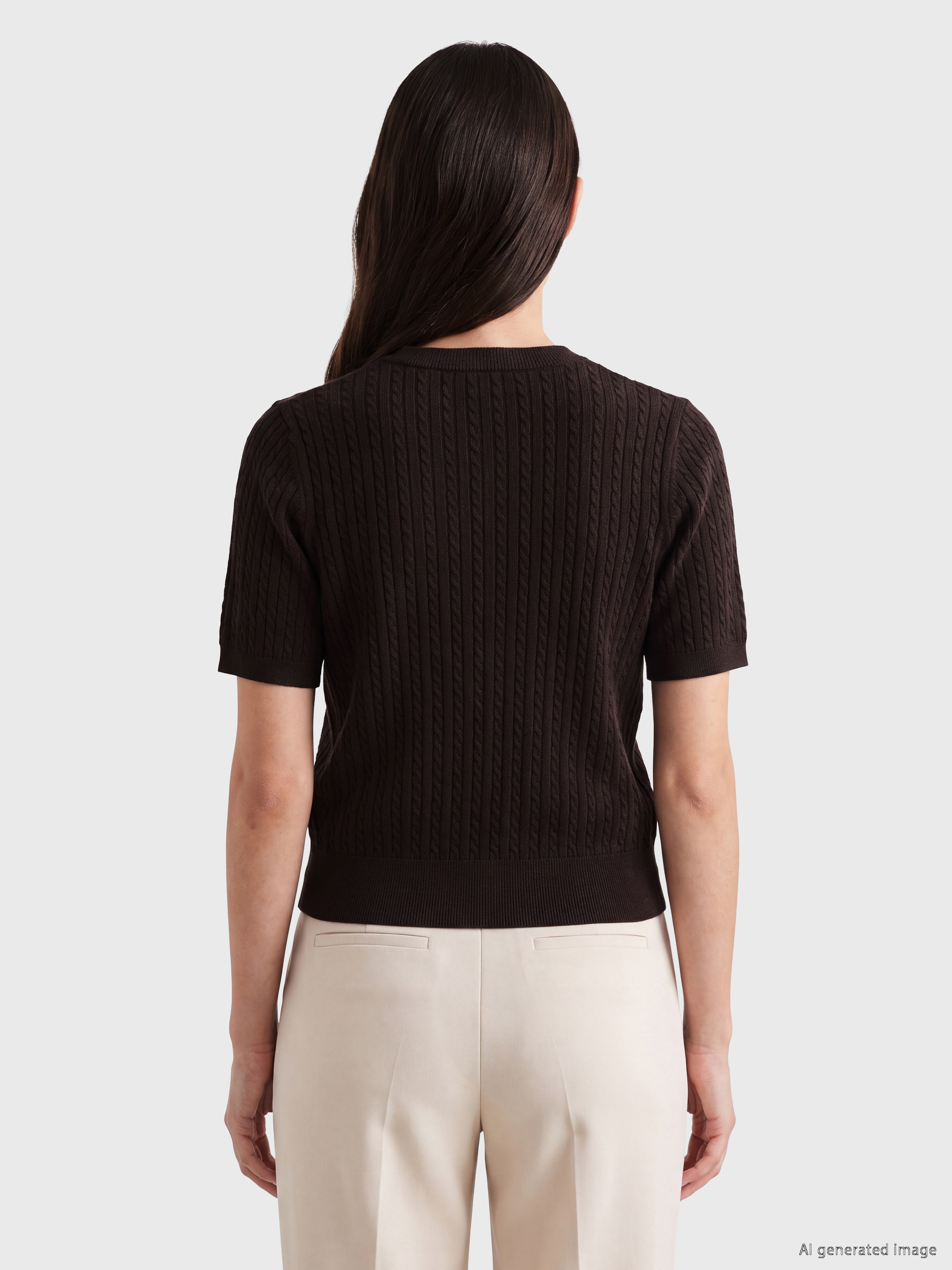LCW Comfort Bisiklet Yaka Kadın Triko Hırka görsel 4
