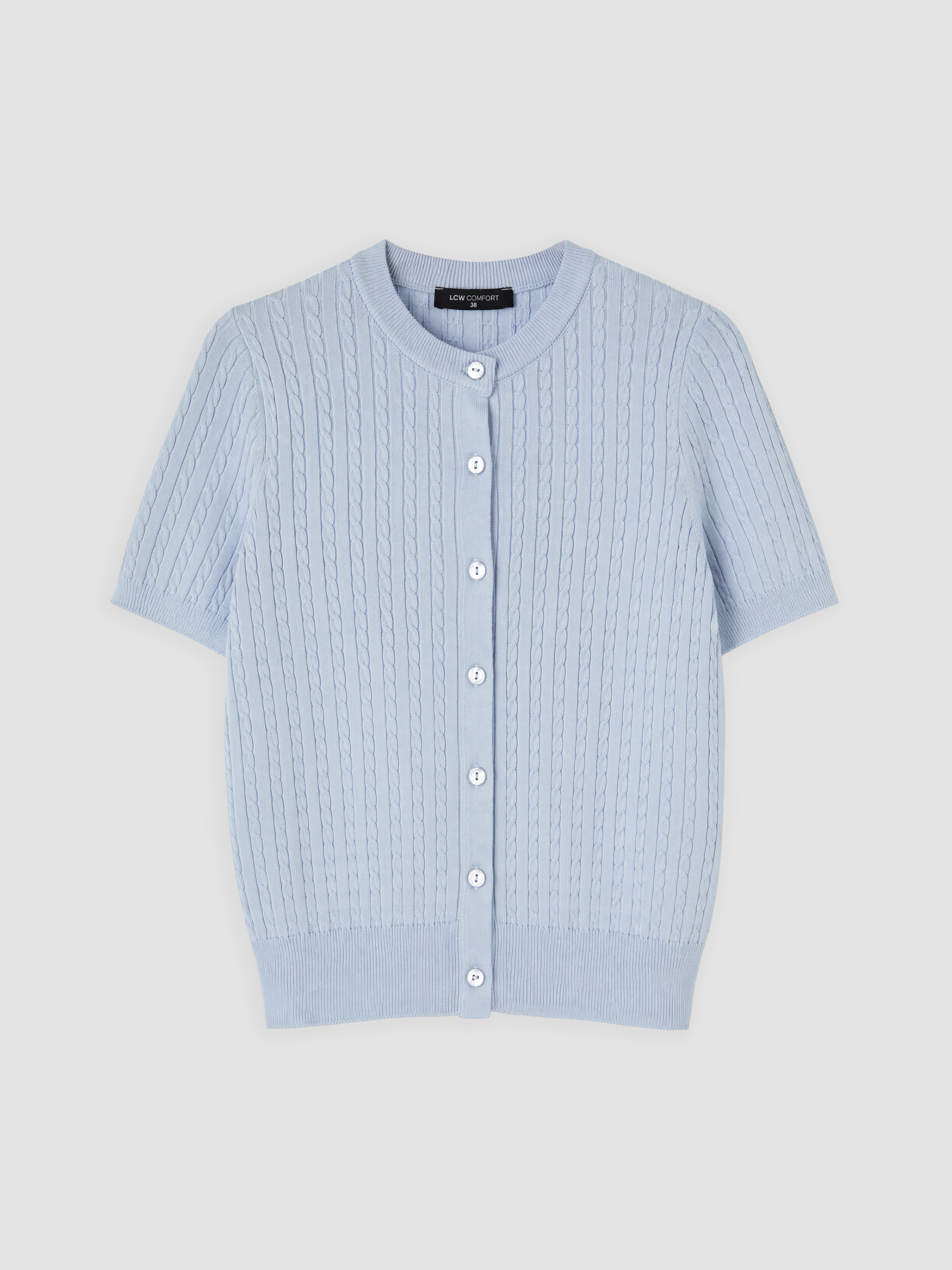 LCW Comfort Bisiklet Yaka Kadın Triko Hırka görsel 5