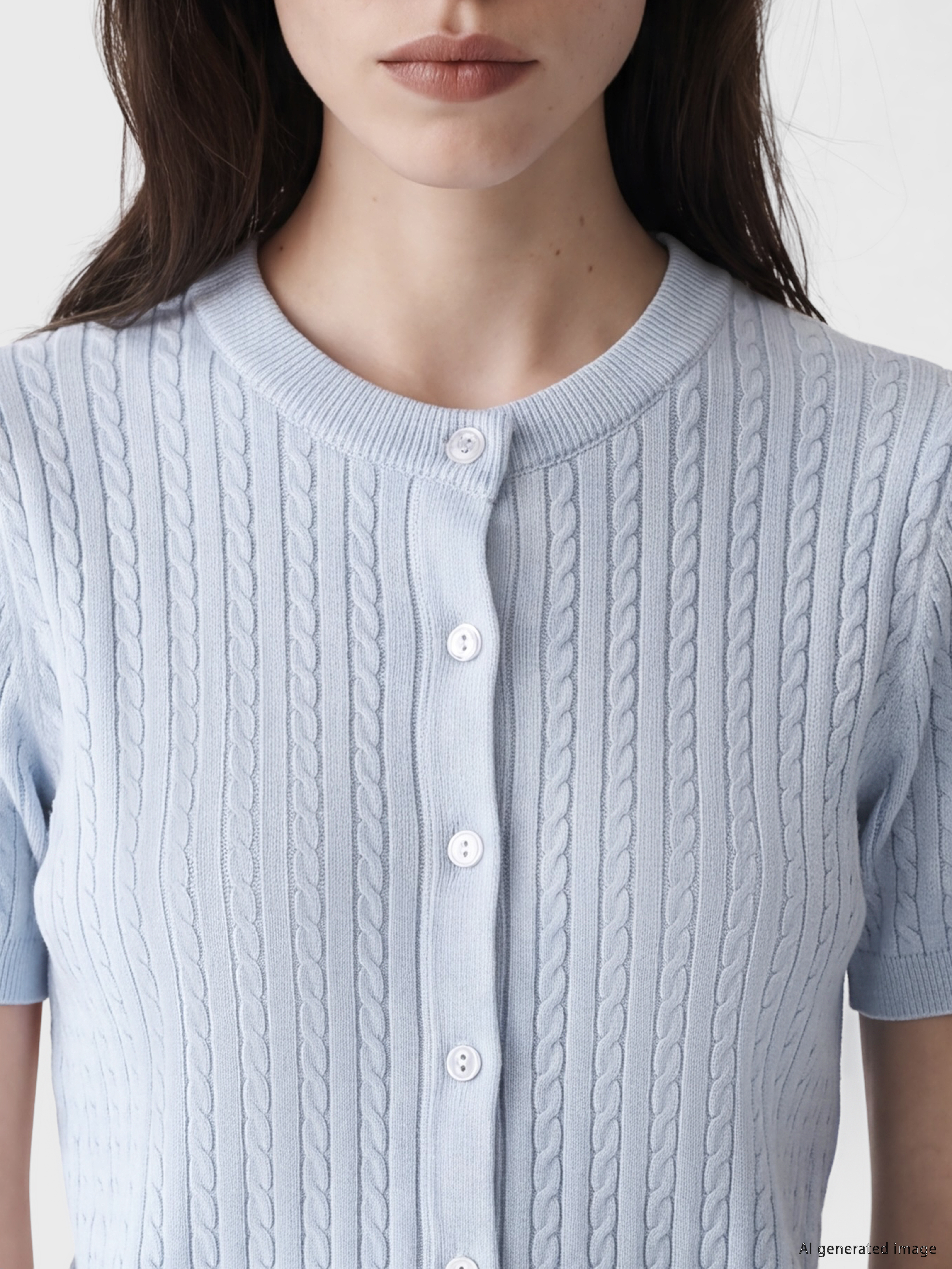 LCW Comfort Bisiklet Yaka Kadın Triko Hırka görsel 3