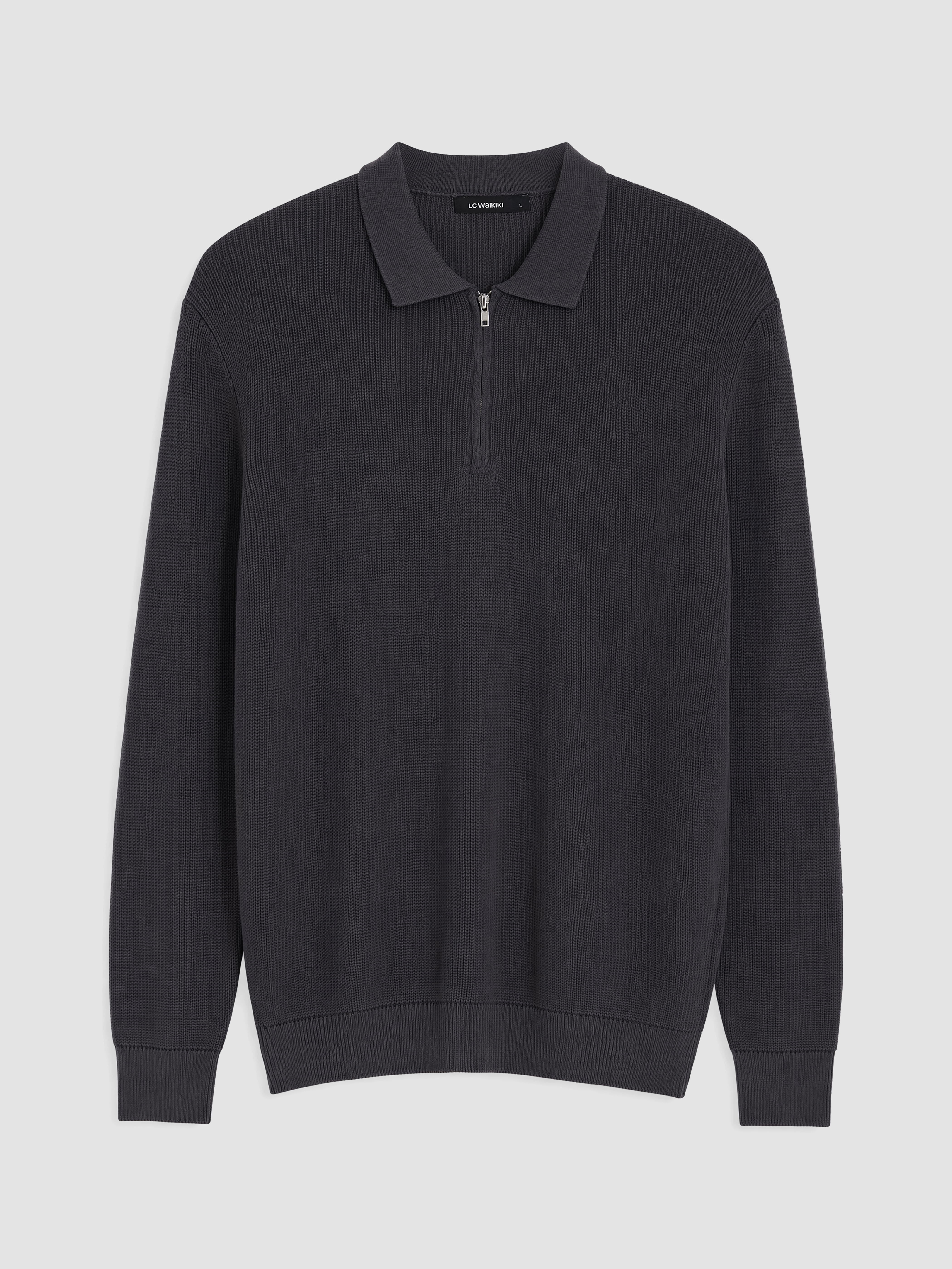 LCW ECO Polo Yaka Erkek Triko Kazak görsel 4