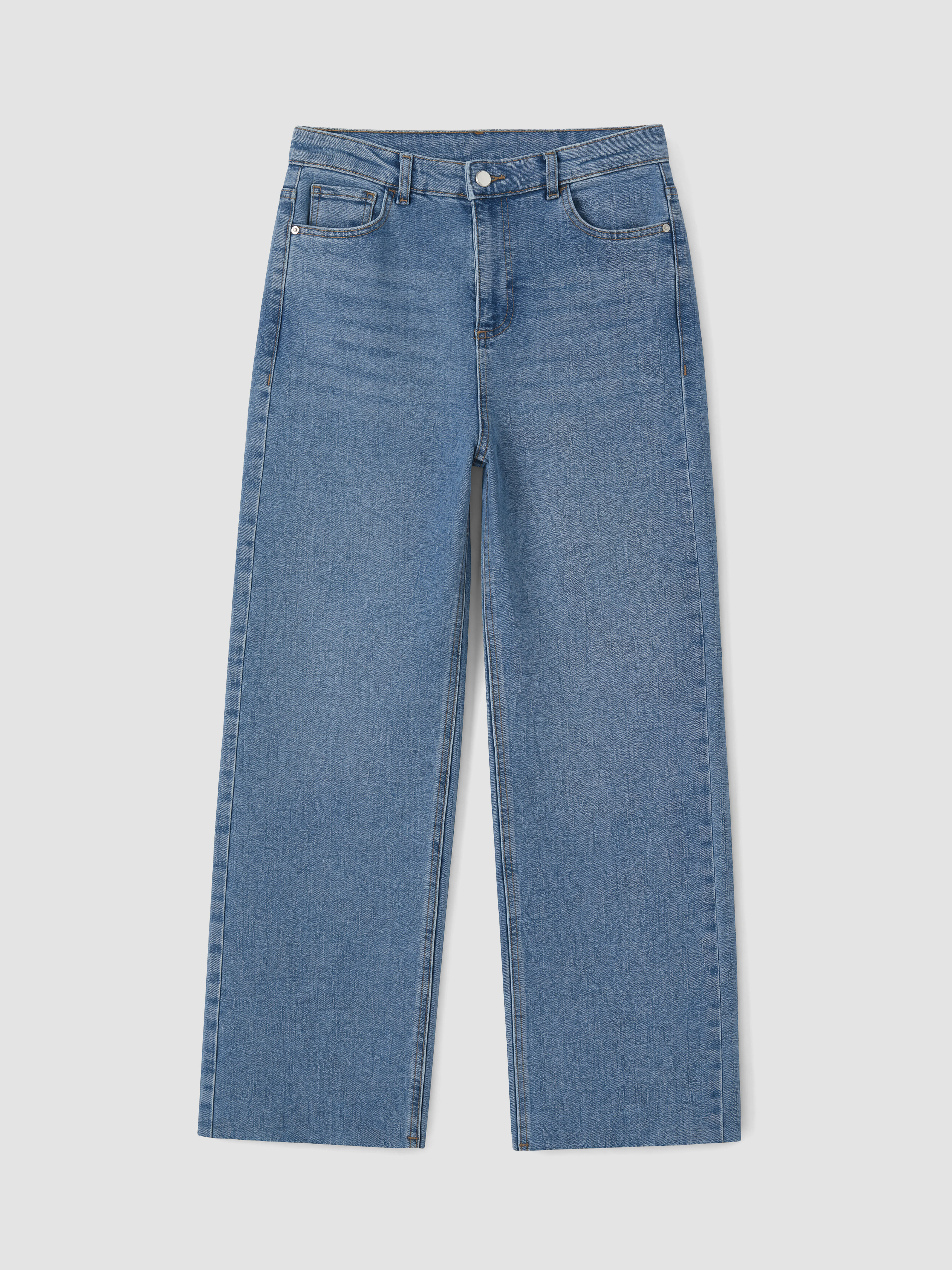 LCW Modest Yüksek Bel Wideleg Kadın Jean Pantolon görsel 5