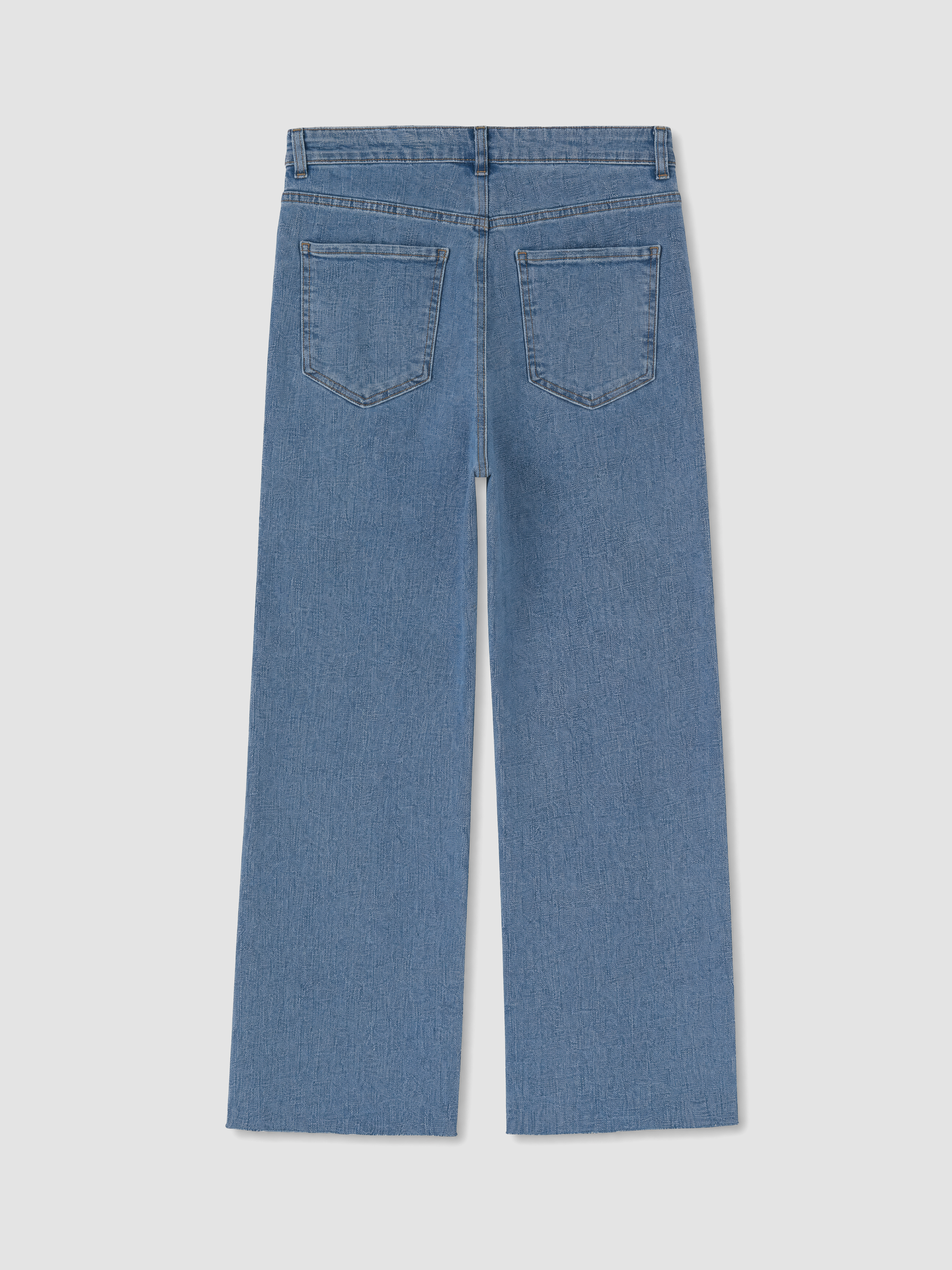 LCW Modest Yüksek Bel Wideleg Kadın Jean Pantolon görsel 7