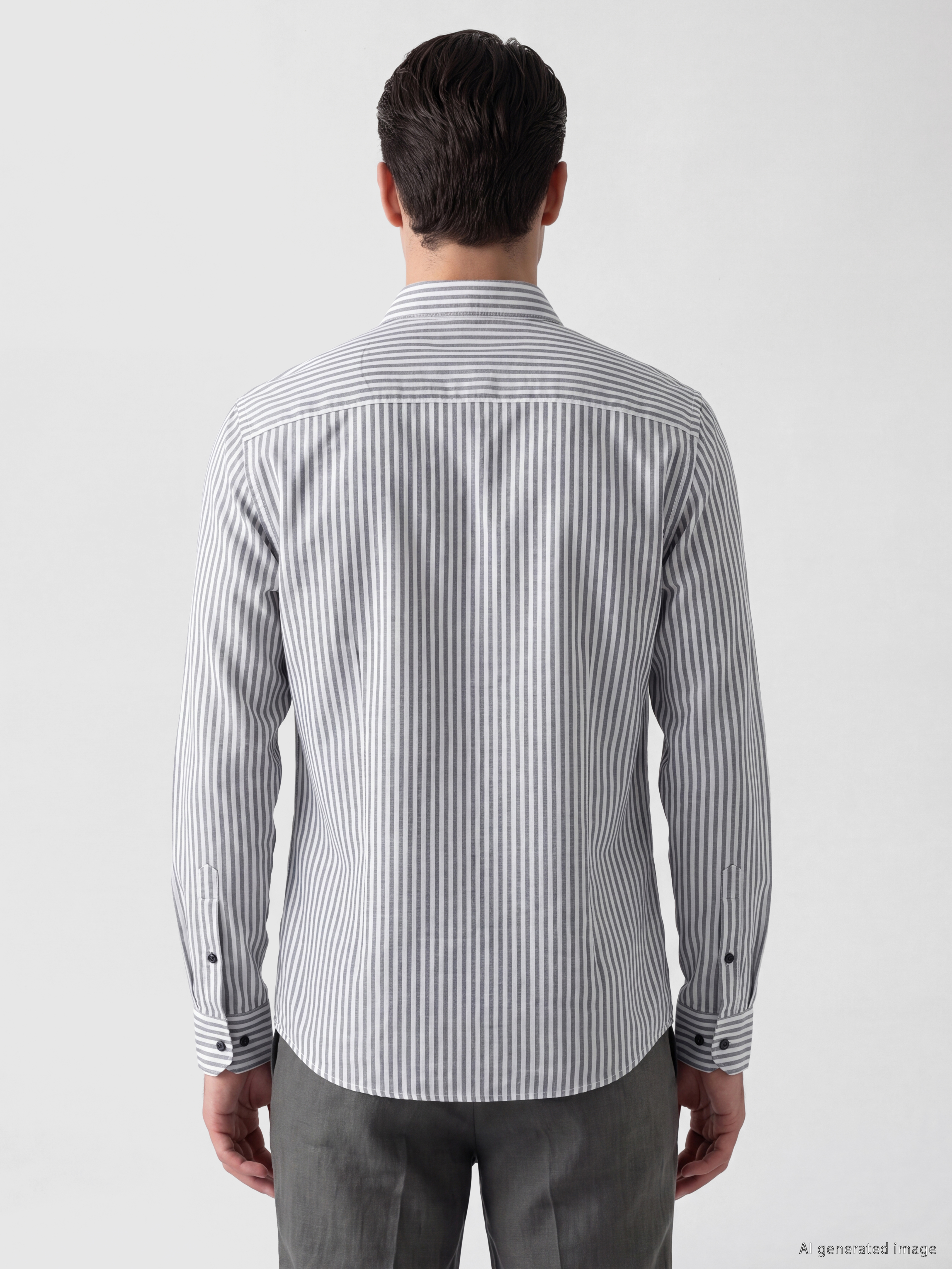 LCWAIKIKI Classic Regular Fit Çizgili Oxford Erkek Gömlek görsel 3