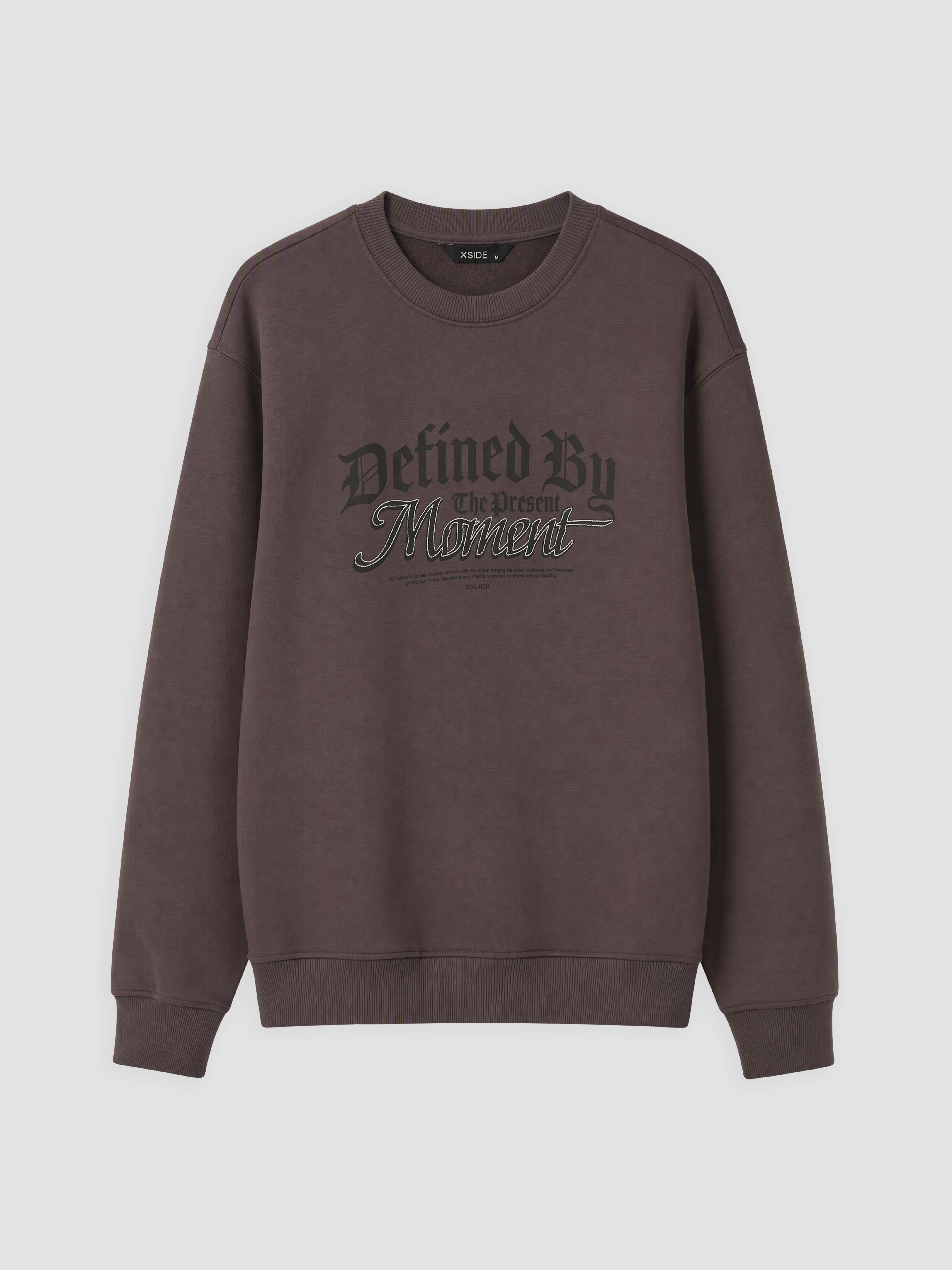 XSIDE Bisiklet Yaka Baskılı Erkek Kalın Sweatshirt görsel 5