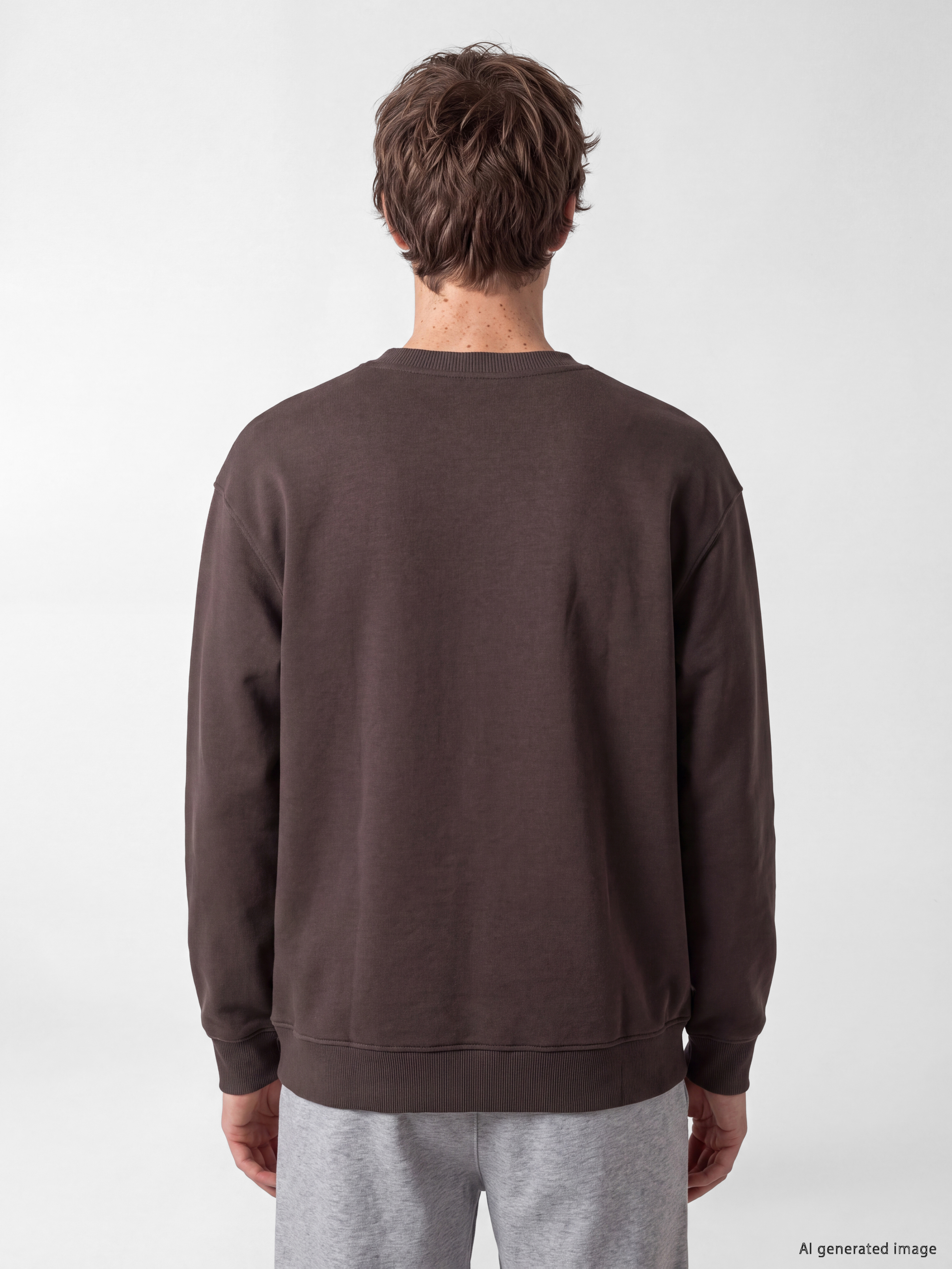 XSIDE Bisiklet Yaka Baskılı Erkek Kalın Sweatshirt görsel 4