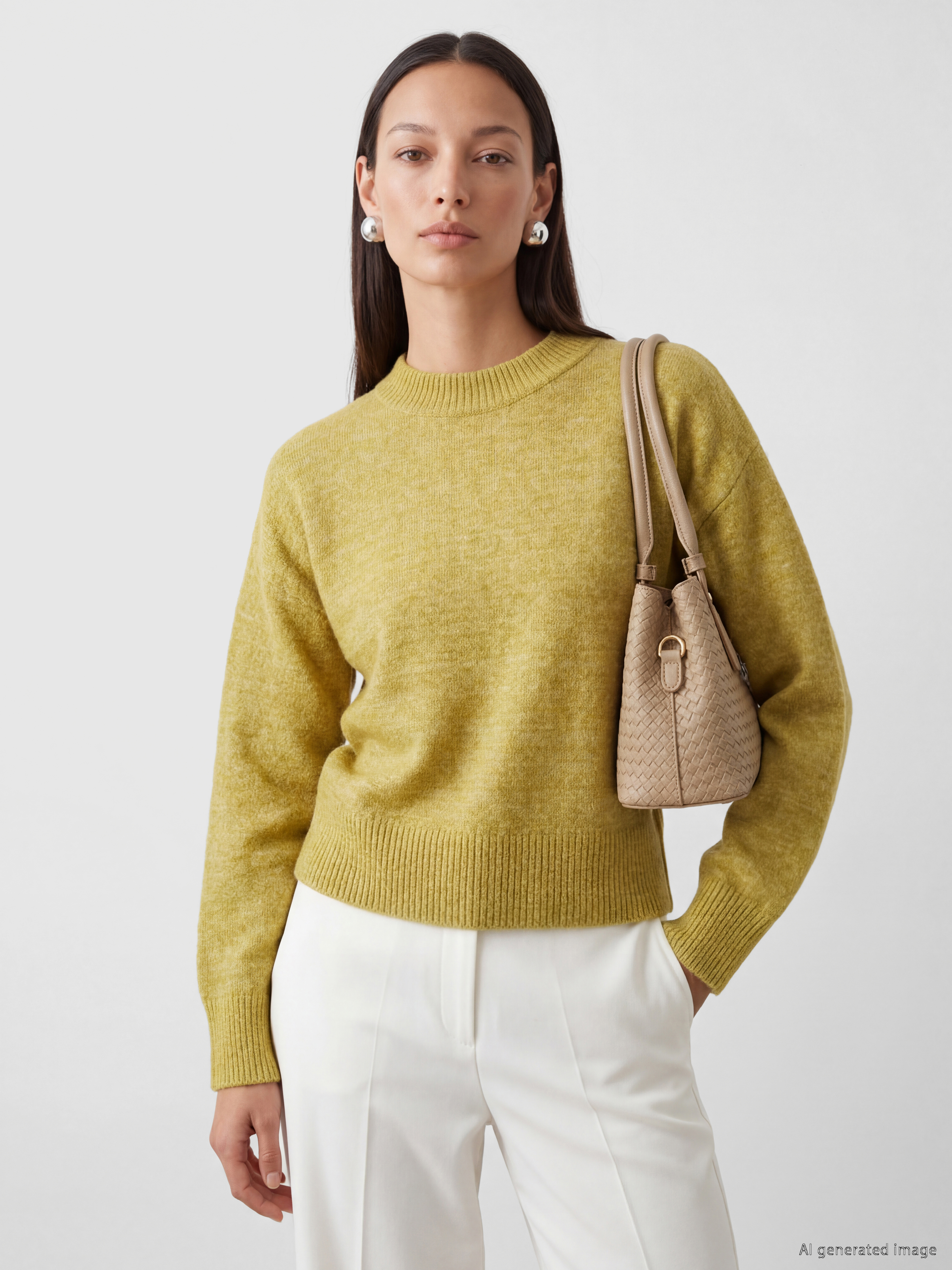 LCWAIKIKI Classic Bisiklet Yaka Oversize Kadın Triko Kazak