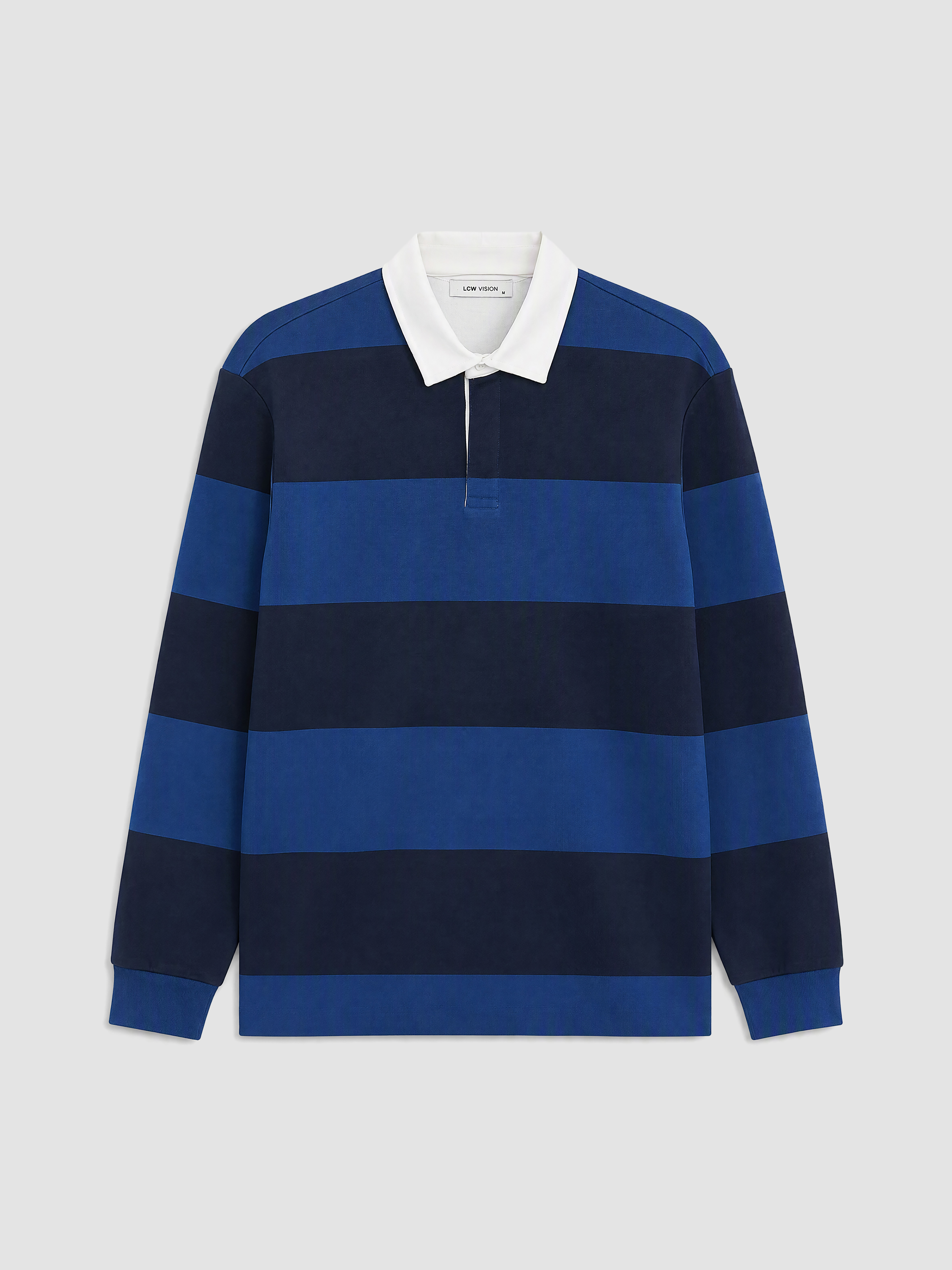 LCW Vision Polo Yaka Çizgili Erkek Sweatshirt görsel 5