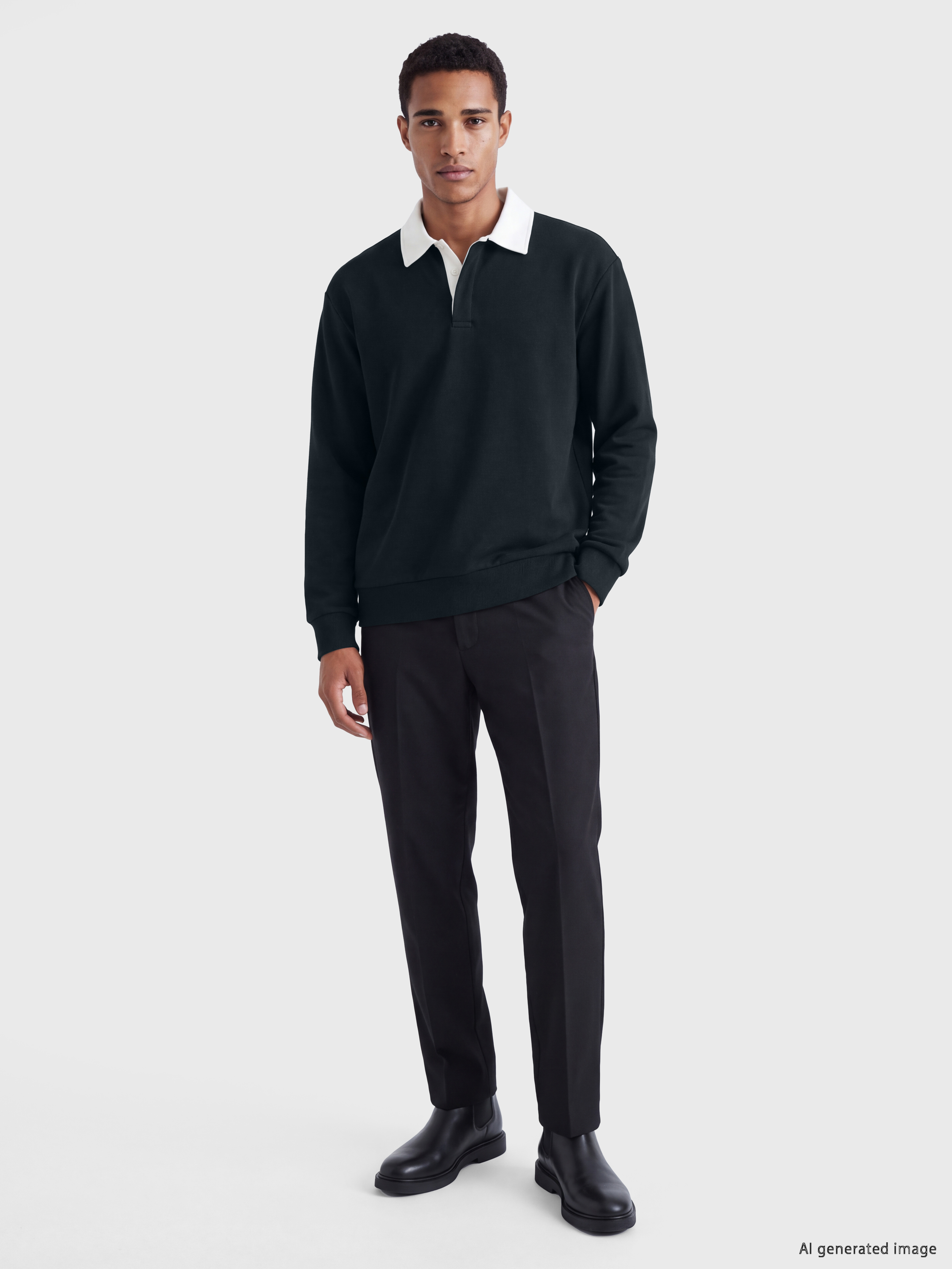 LCW Vision Polo Yaka Erkek Sweatshirt görsel 2