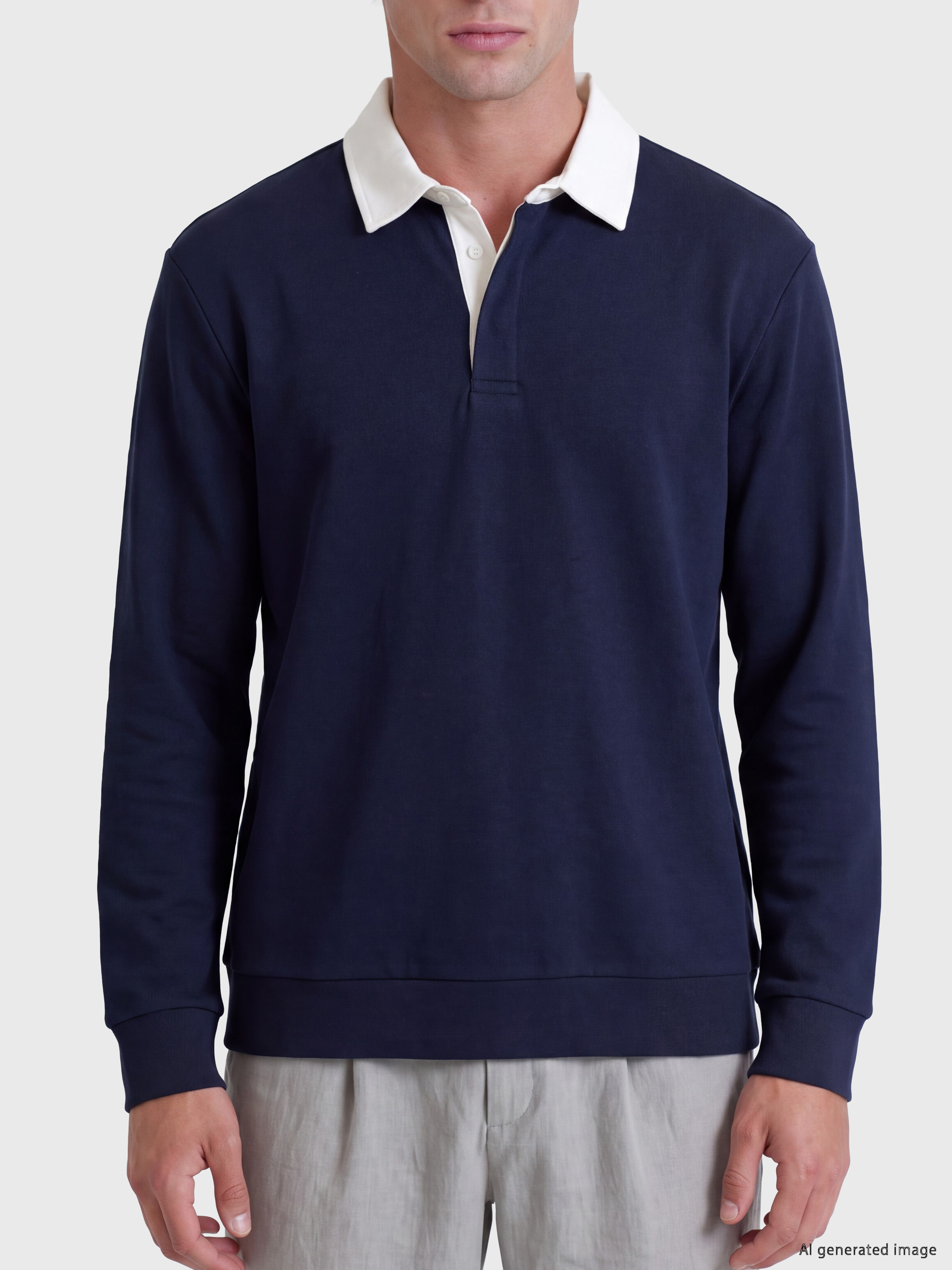 LCW Vision Polo Yaka Erkek Sweatshirt görsel 3