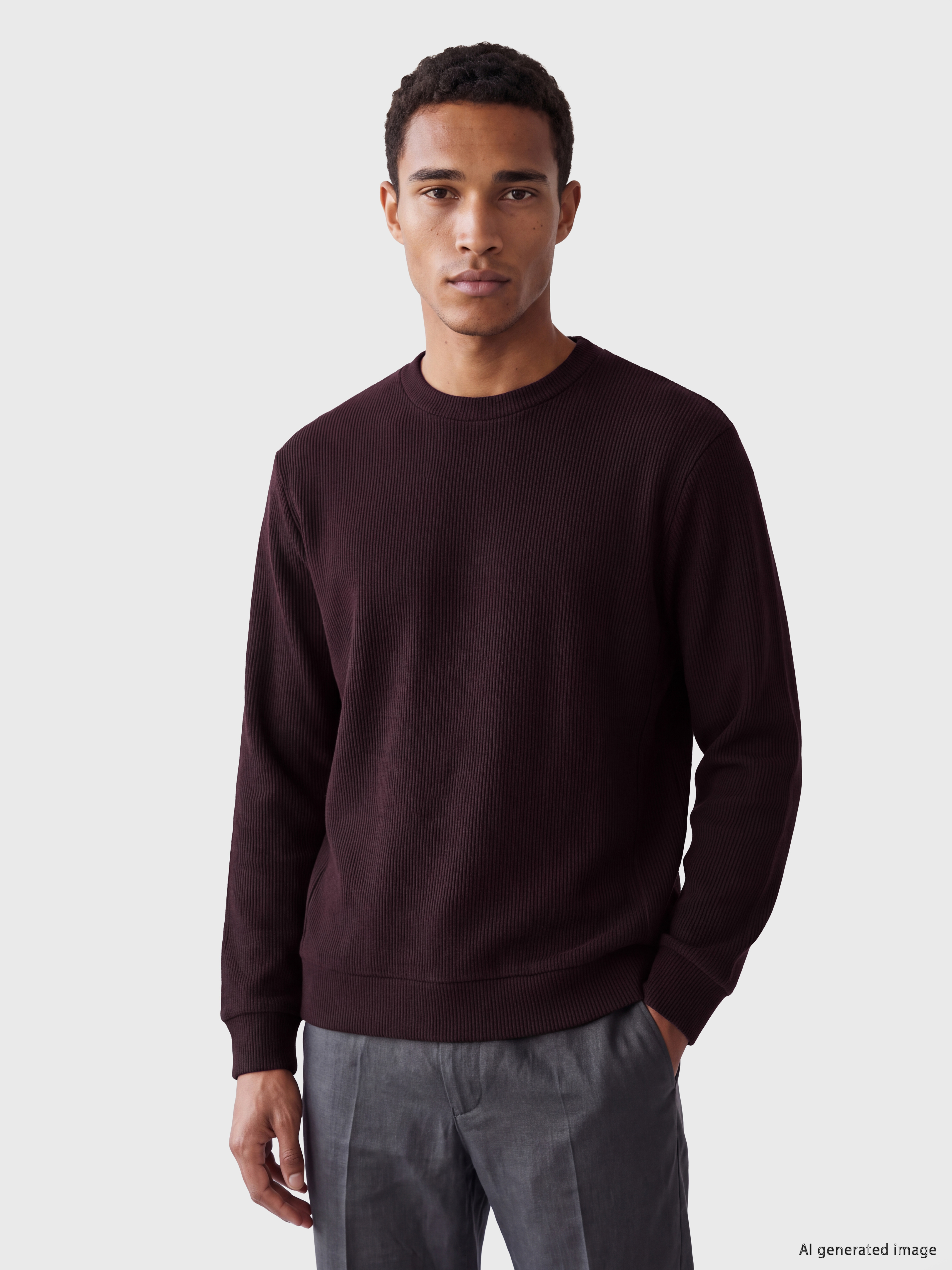 LCW Vision Bisiklet Yaka Erkek Kalın Sweatshirt