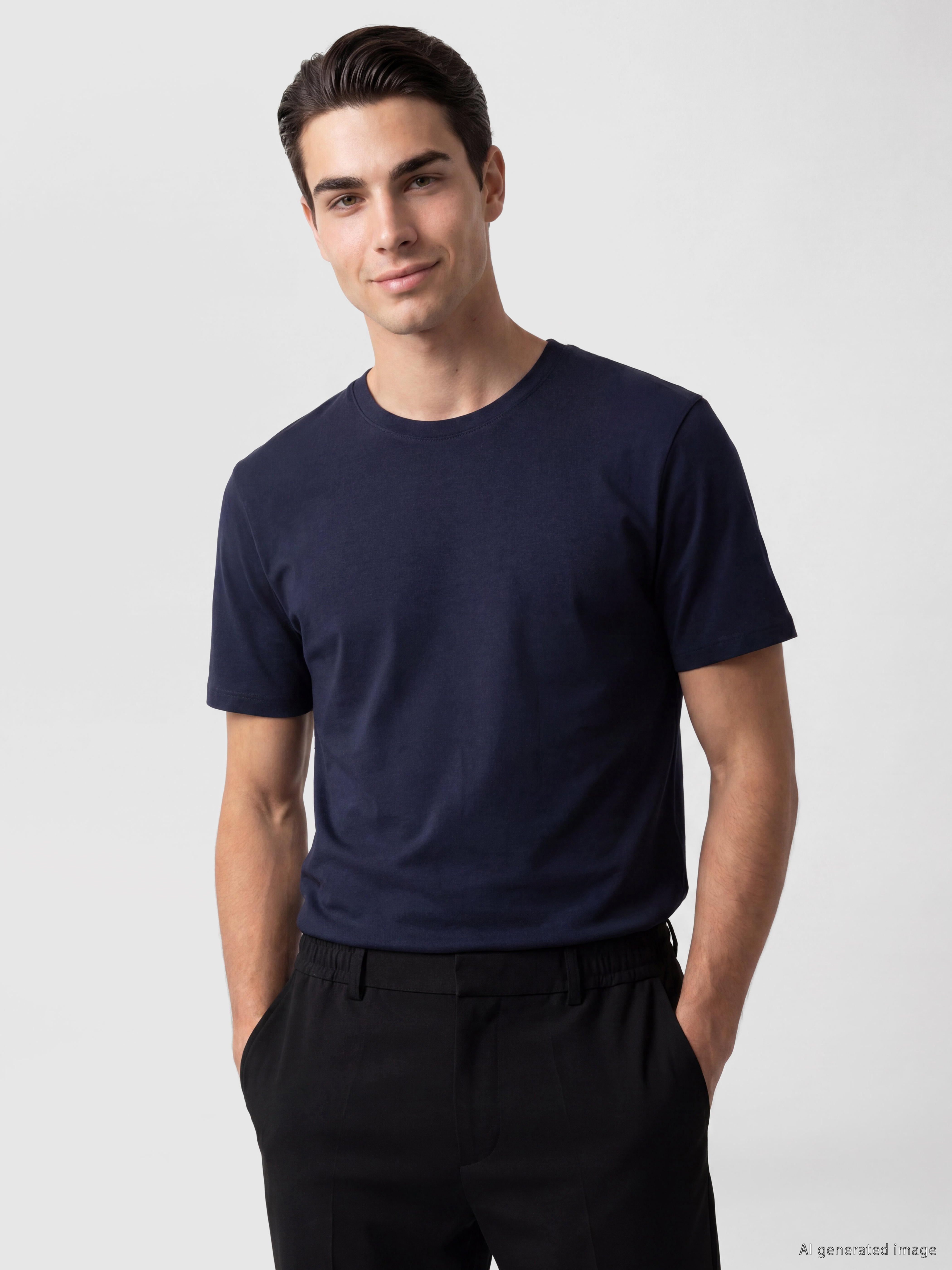 LCWAIKIKI Classic Regular Fit Dry Touch Kalın Kumaş Tişört /03 görsel 2