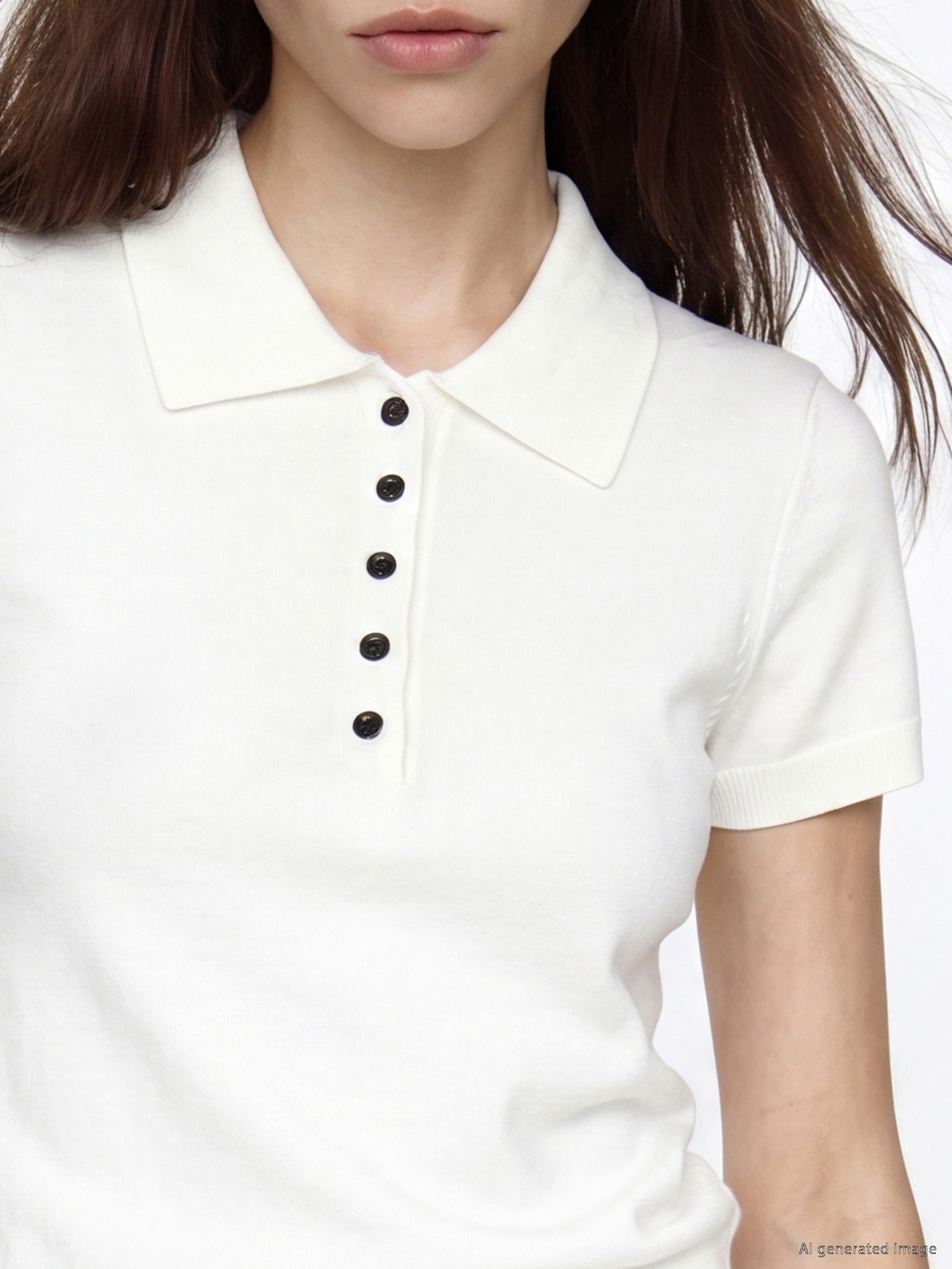 LCW Vision Polo Yaka Kadın Triko Kazak görsel 3