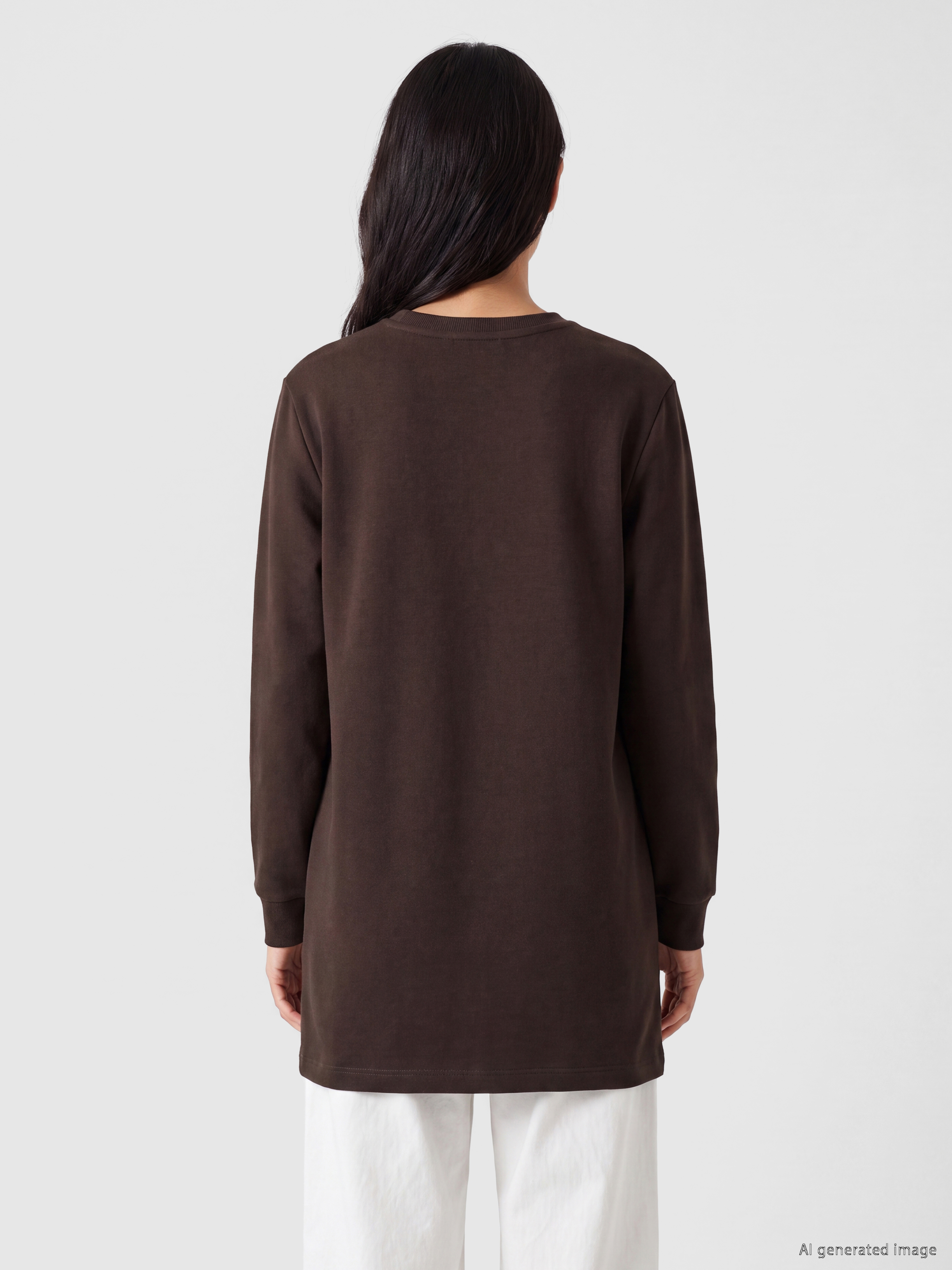 LC WAIKIKI Bisiklet Yaka Fırfırlı Kadın Sweatshirt Tunik görsel 4