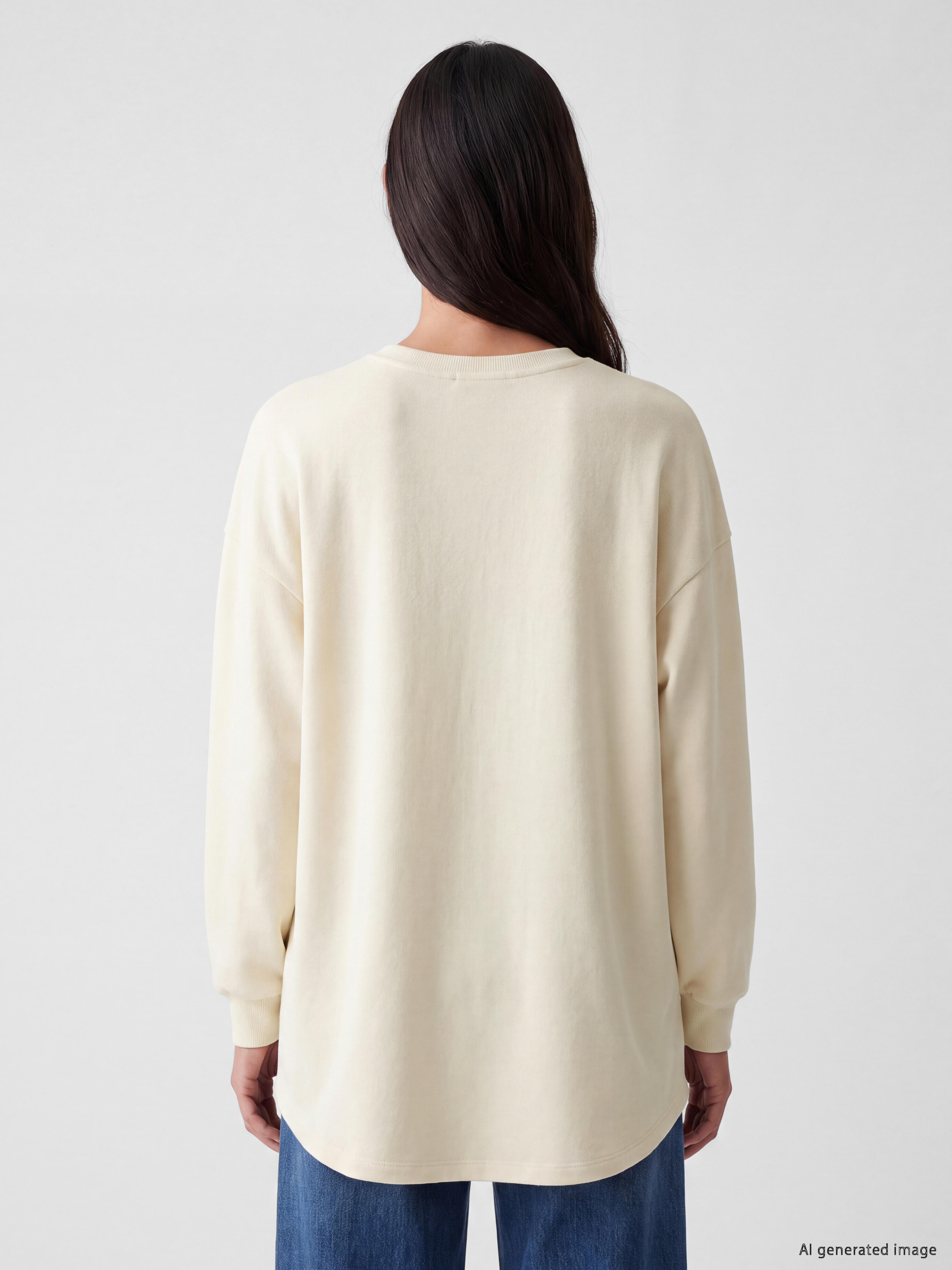 LC WAIKIKI Bisiklet Yaka Kadın Sweatshirt Tunik görsel 4