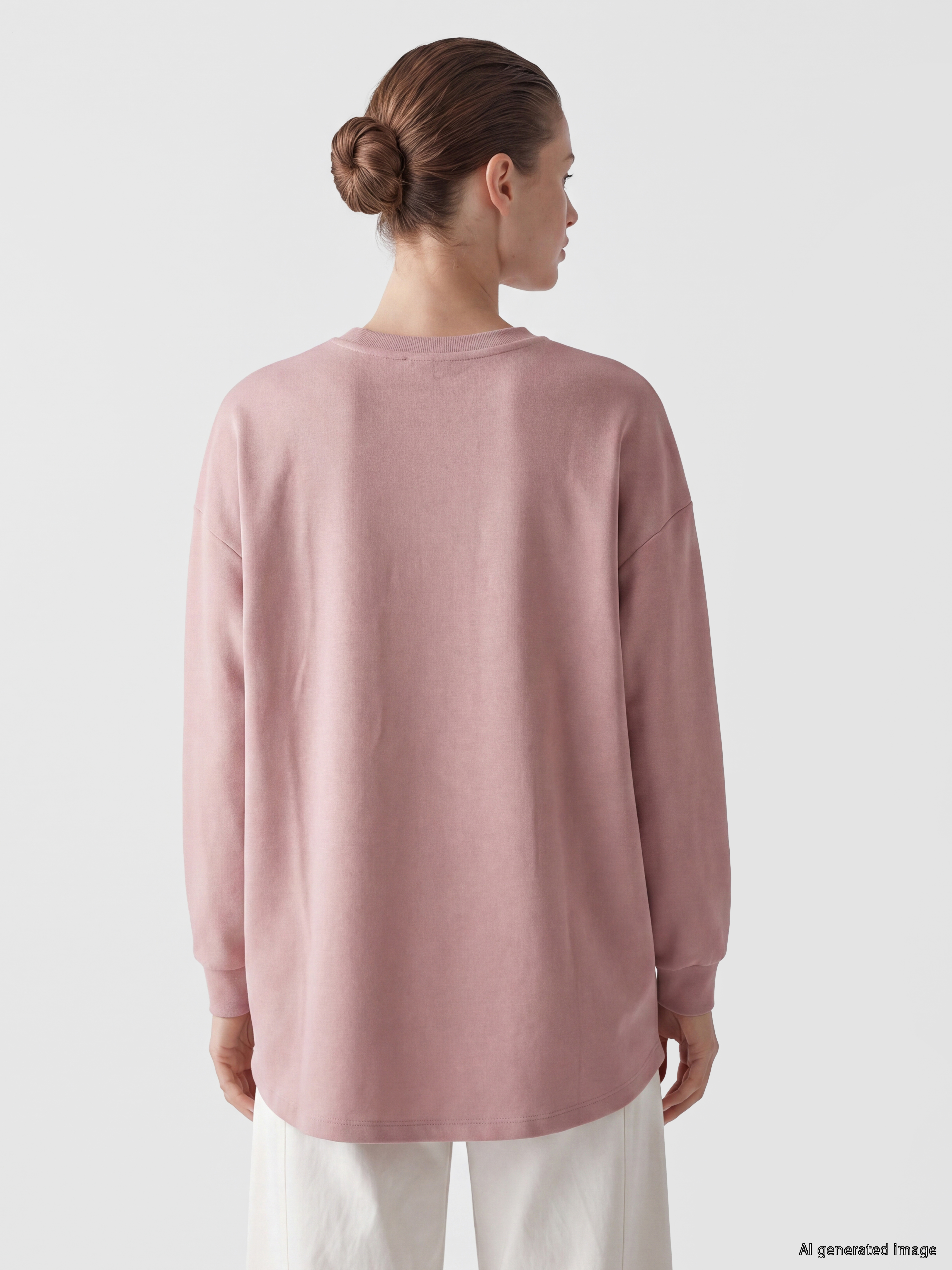 LC WAIKIKI Bisiklet Yaka Kadın Sweatshirt Tunik görsel 4