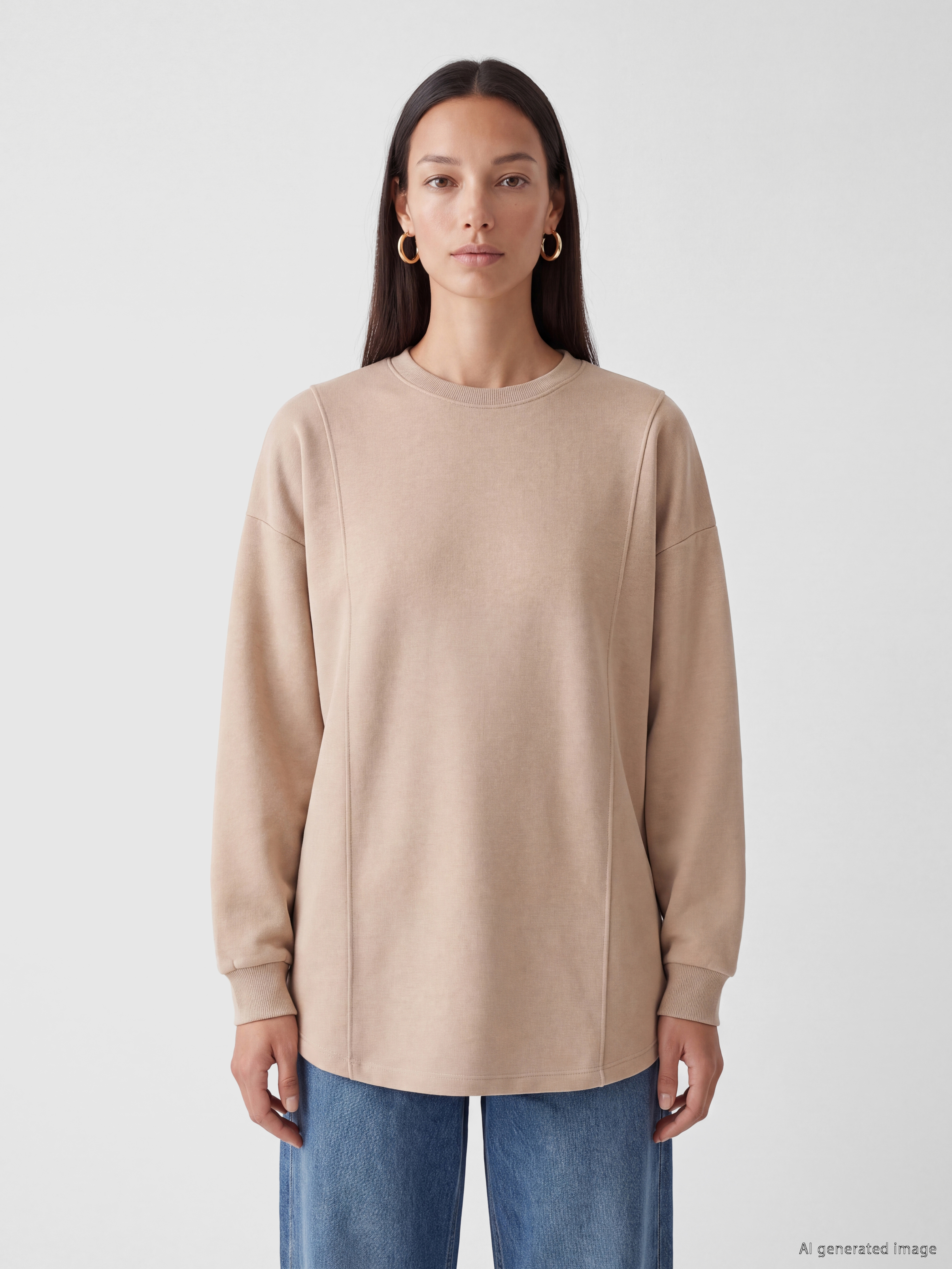 LC WAIKIKI Bisiklet Yaka Kadın Sweatshirt Tunik