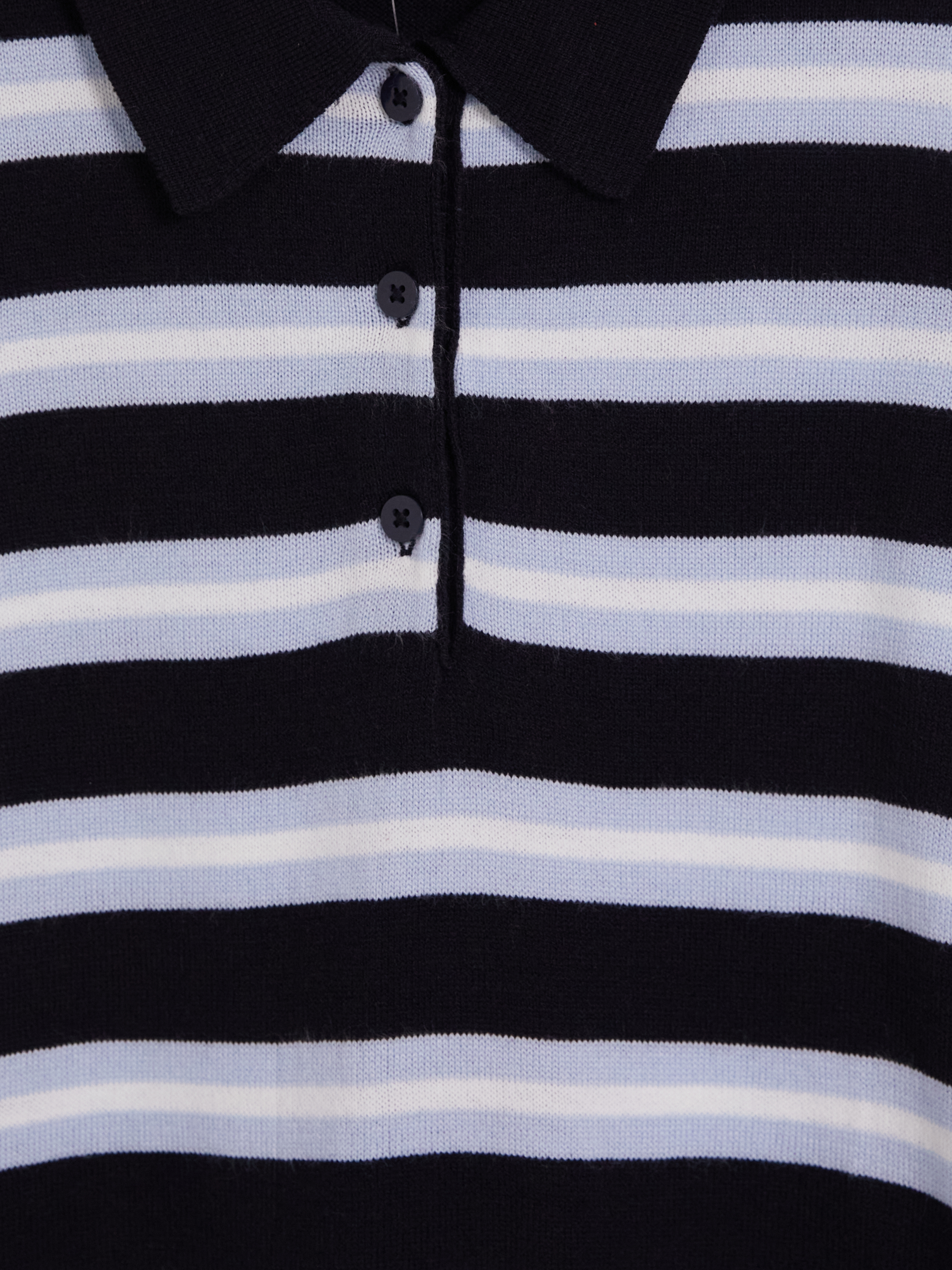 LCW Modest Polo Yaka Çizgili Kadın Triko Kazak görsel 7