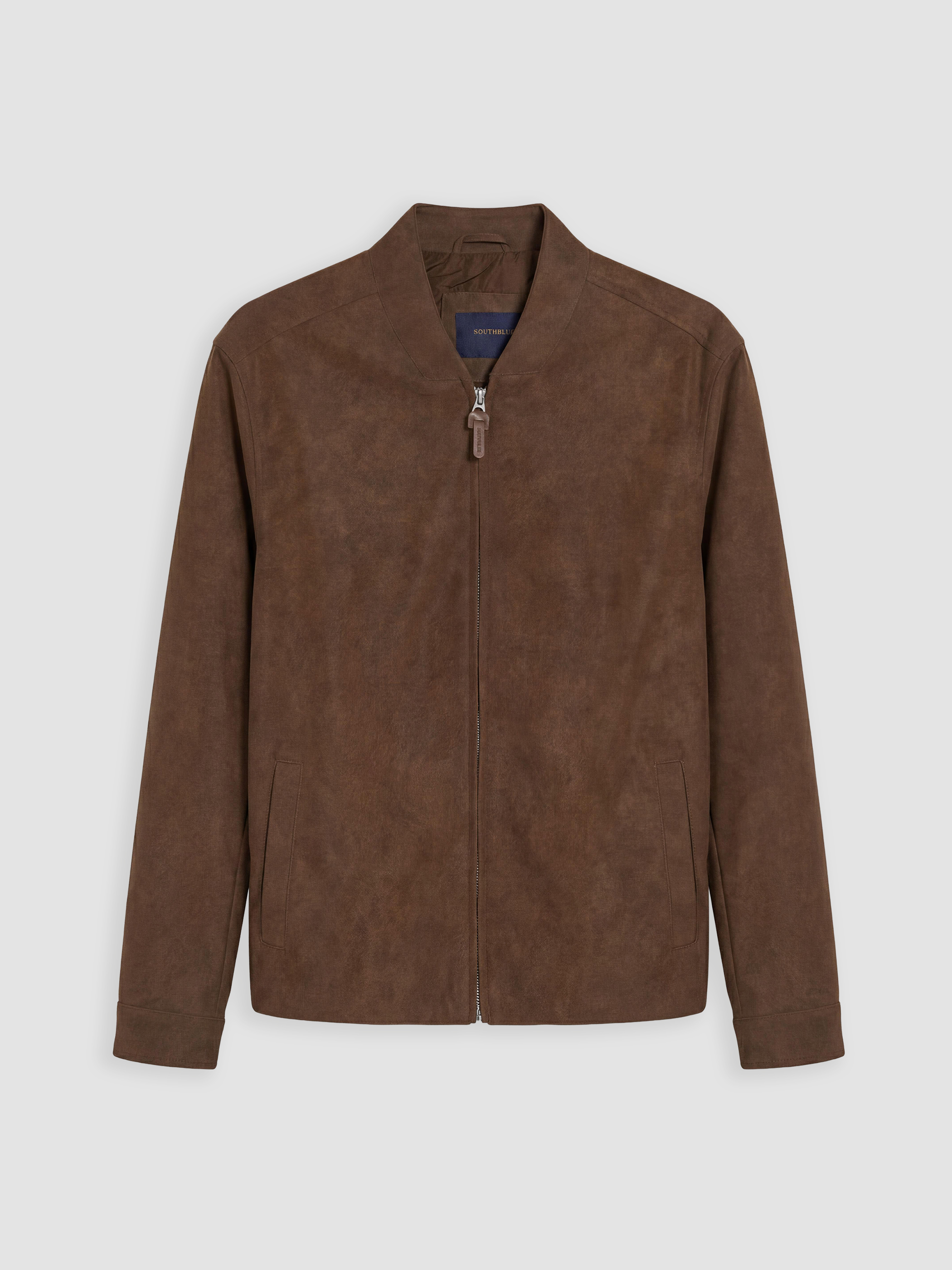 SOUTHBLUE Regular Fit Erkek Süet Bomber Ceket görsel 6
