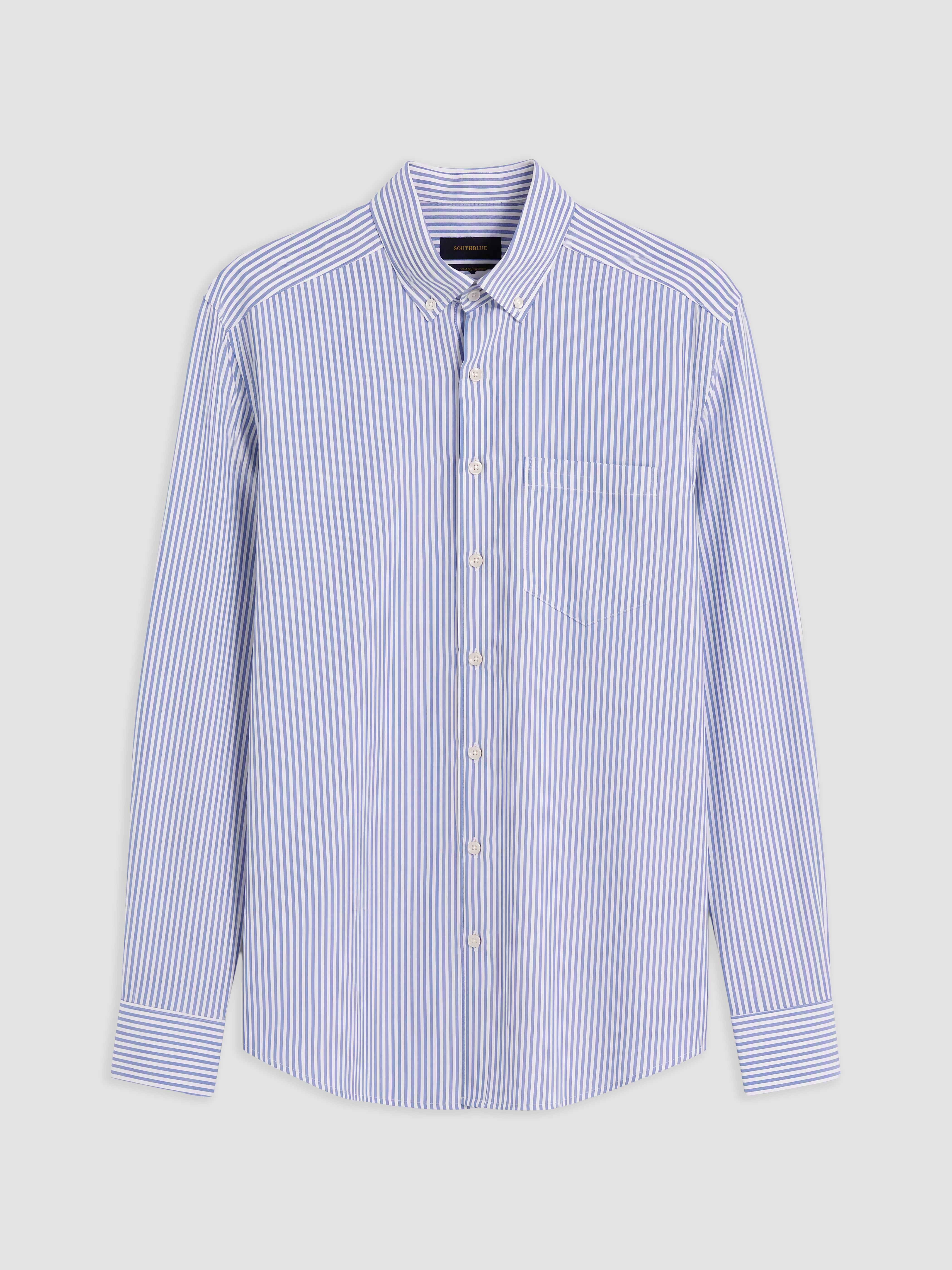 SOUTHBLUE Regular Fit Çizgili Oxford Erkek Gömlek görsel 5